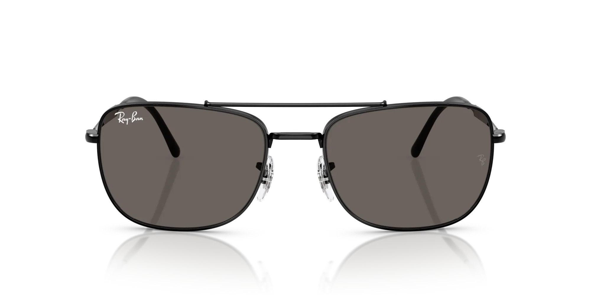 Ray - Ban RB3755 002/B1 Occhiali da sole Metallo Nero Grigio Squadrata Normale - immagine 3