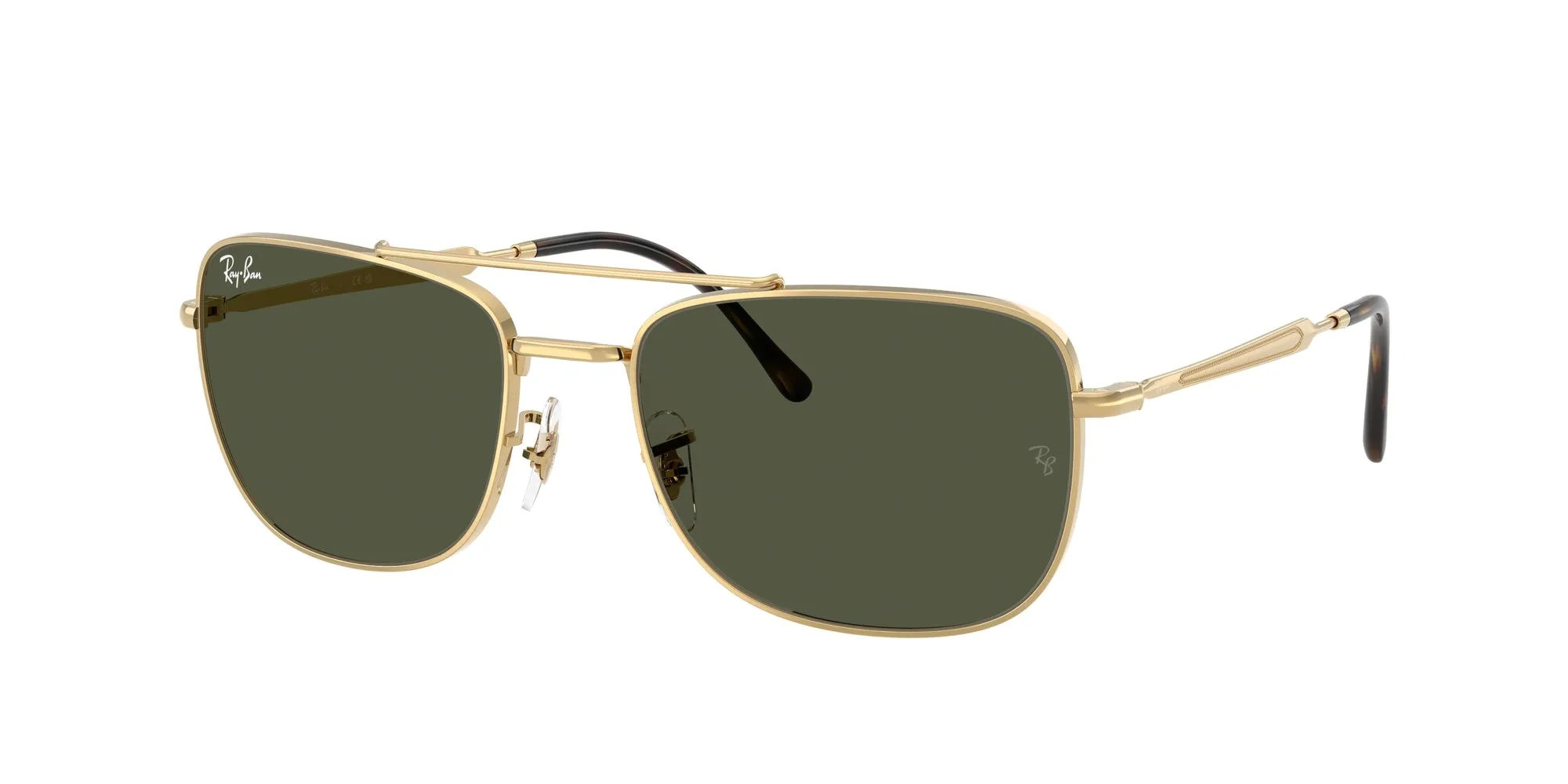 Ray - Ban RB3755 001/31 Occhiali da sole Metallo Oro Verde Squadrata Normale - immagine 1