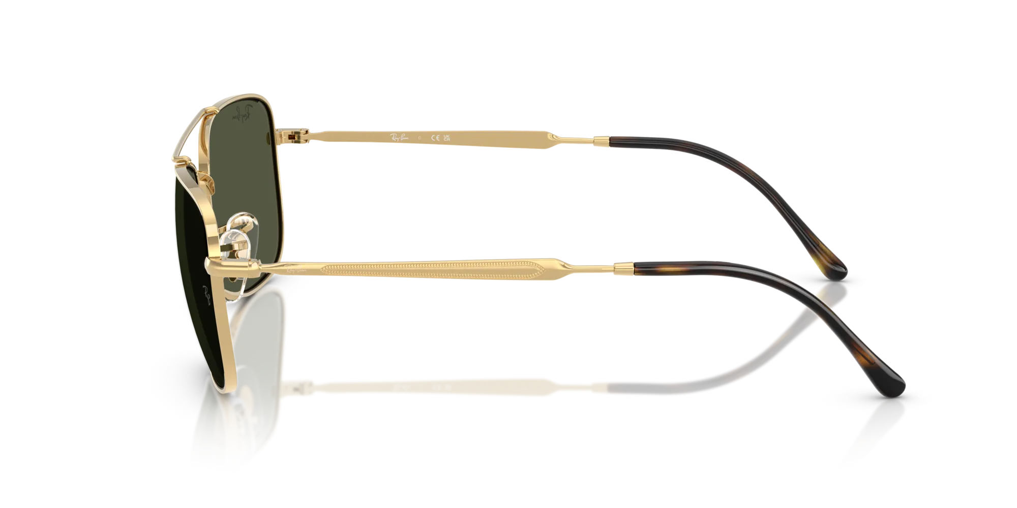 Ray - Ban RB3755 001/31 Occhiali da sole Metallo Oro Verde Squadrata Normale - immagine 4
