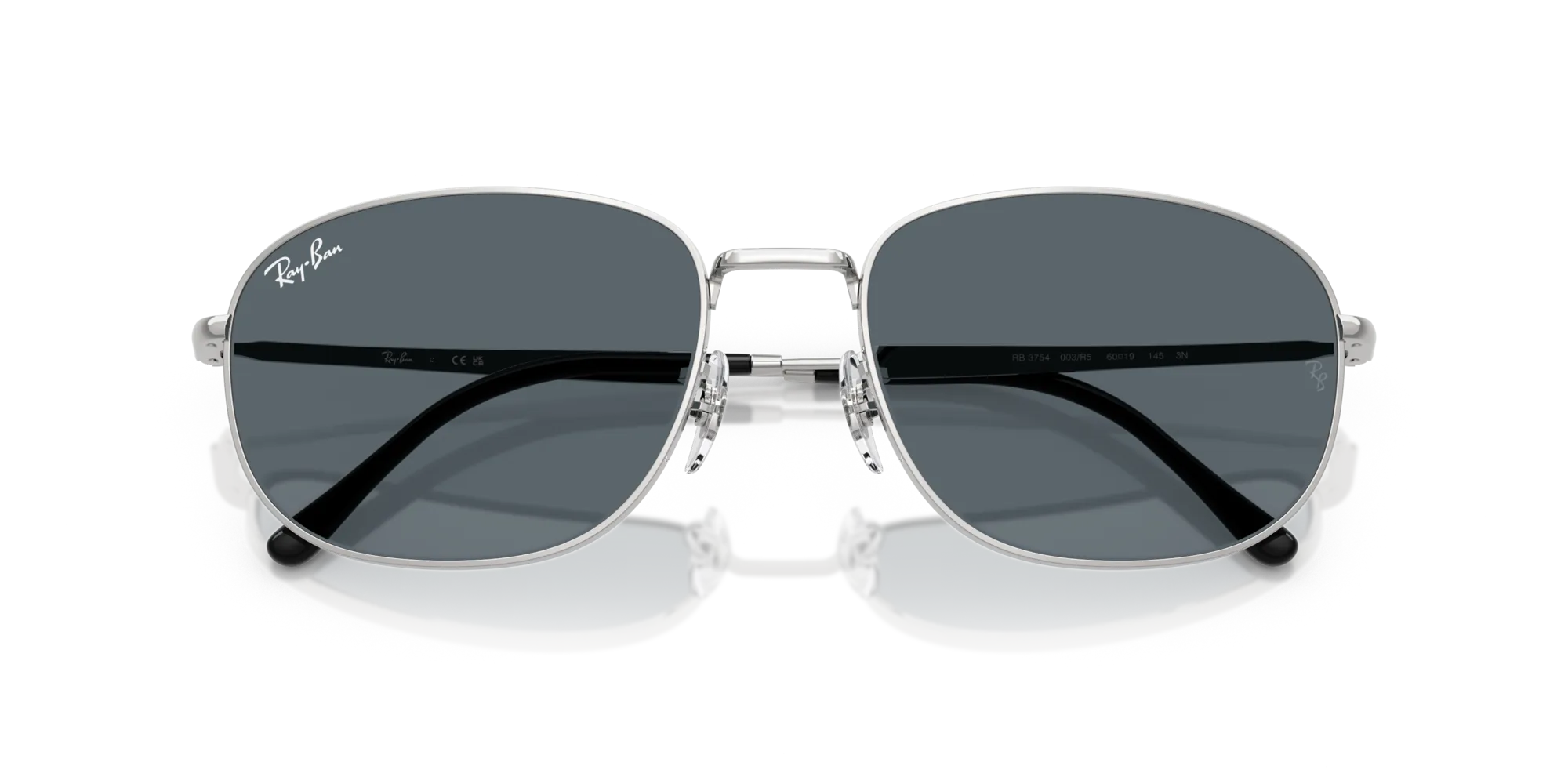 Ray - Ban RB3754 003/R5 Occhiali da sole Metallo Argento Blu Pillow Normale - immagine 2