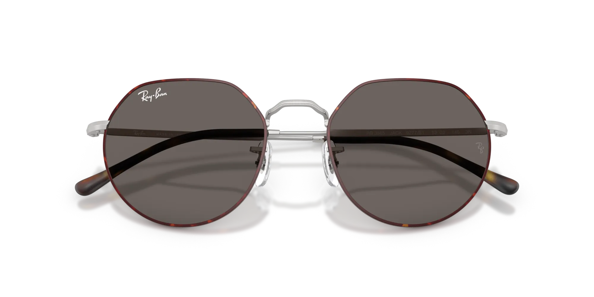 Ray - Ban RB3565 JACK 9277B1 Occhiali da sole Metallo Havana Grigio Geometrica Normale - immagine 2