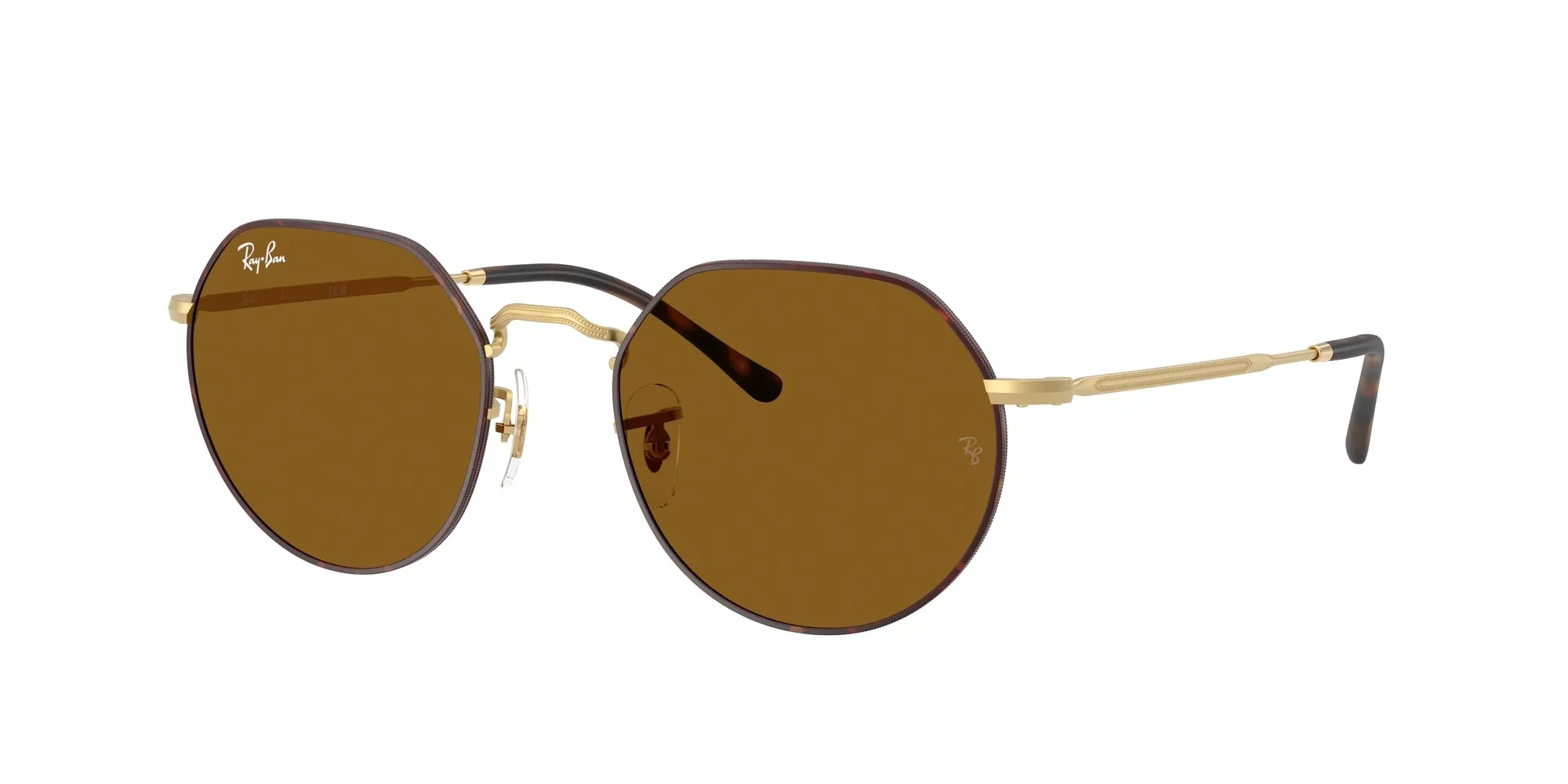 Ray - Ban RB3565 JACK 927533 Occhiali da sole Metallo Havana Marrone Geometrica Normale - immagine 1