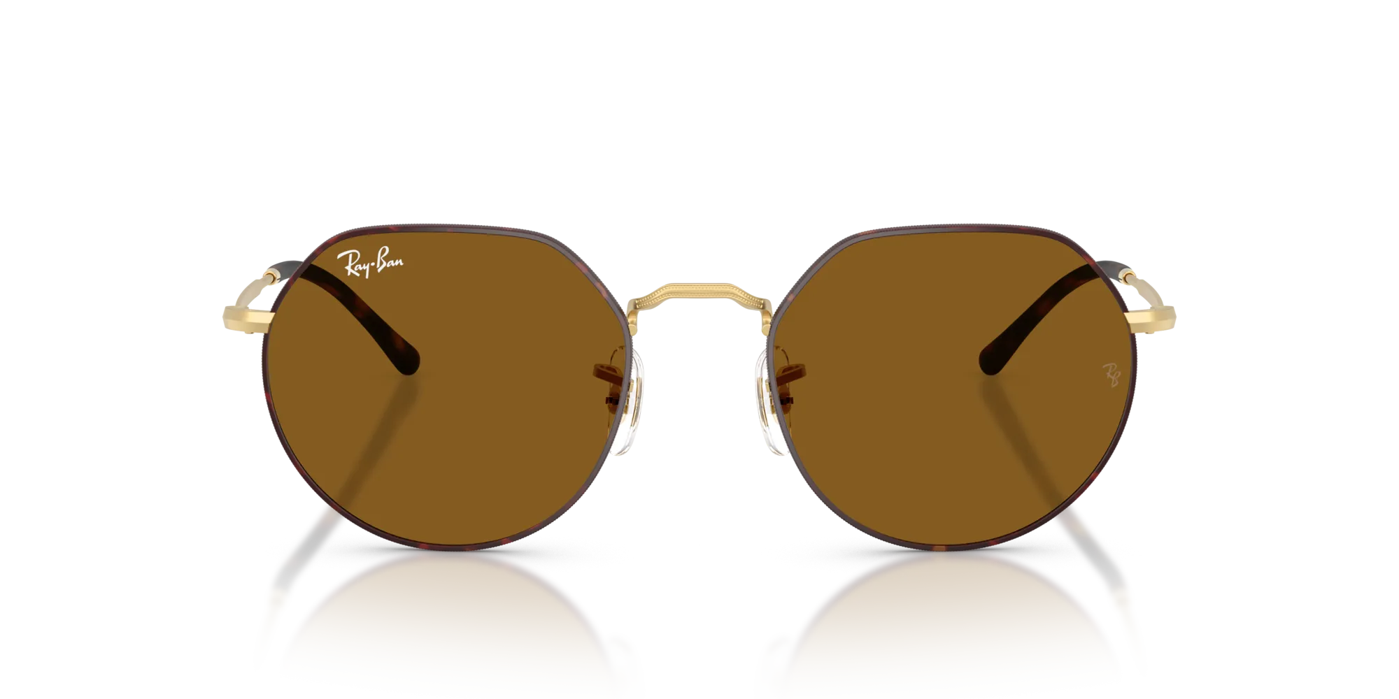 Ray - Ban RB3565 JACK 927533 Occhiali da sole Metallo Havana Marrone Geometrica Normale - immagine 3