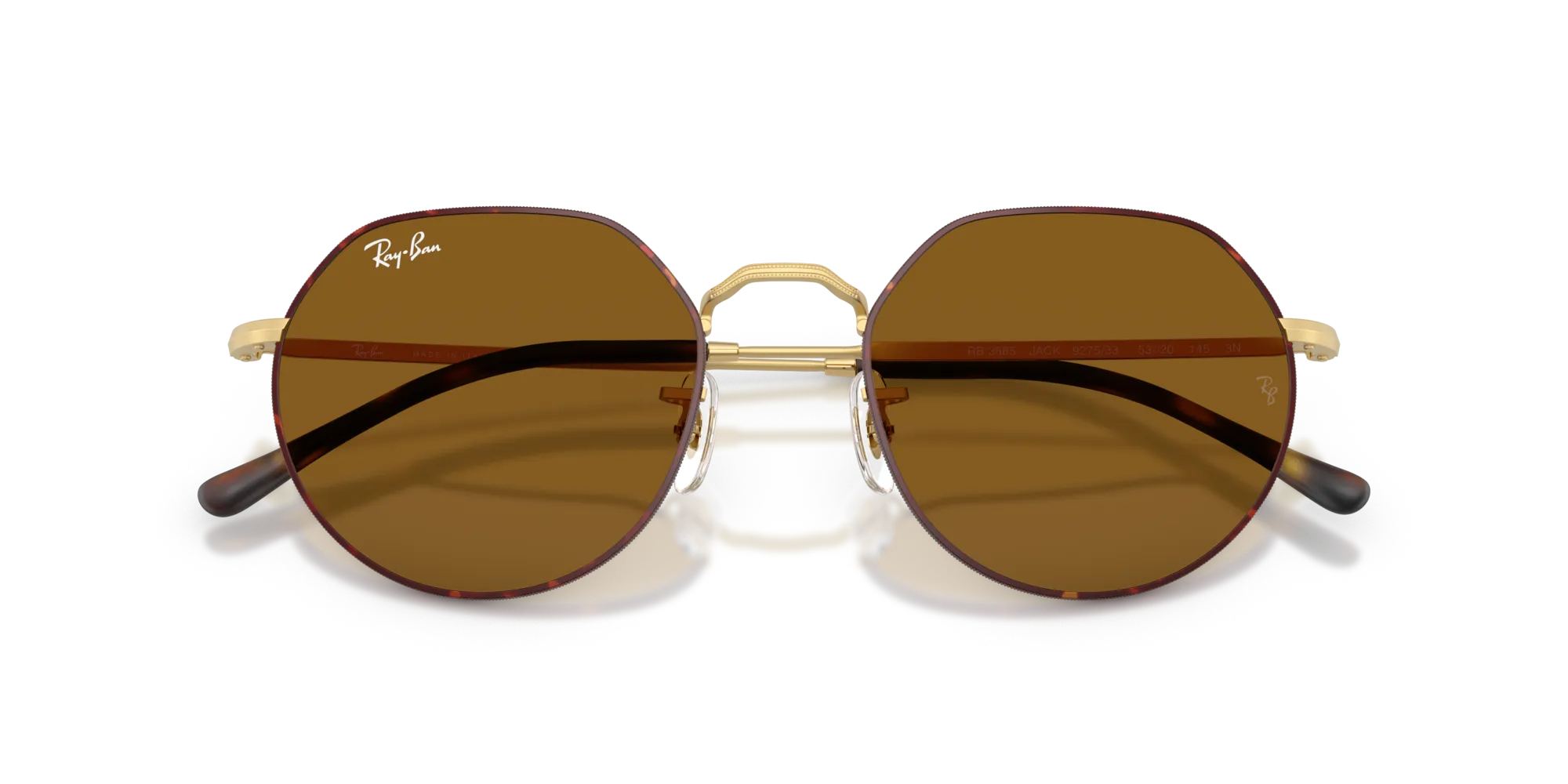Ray - Ban RB3565 JACK 927533 Occhiali da sole Metallo Havana Marrone Geometrica Normale - immagine 2