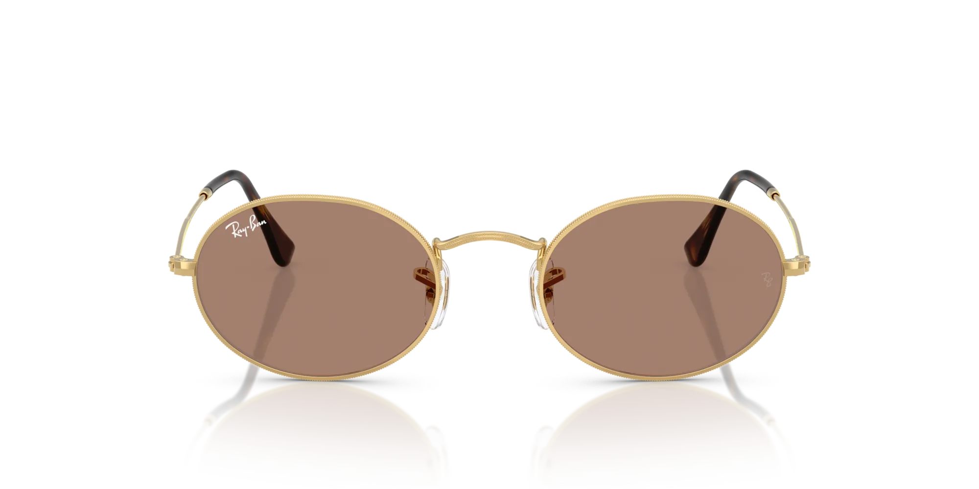 Ray - Ban RB3547 OVAL 001/1A Occhiali da sole Metallo Oro Viola Rotonda Normale - immagine 3