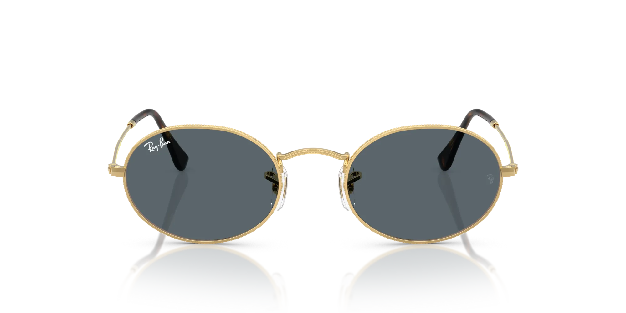 Ray - Ban RB3547N OVAL 001/R5 Occhiali da sole Metallo Oro Blu Rotonda Normale - immagine 3