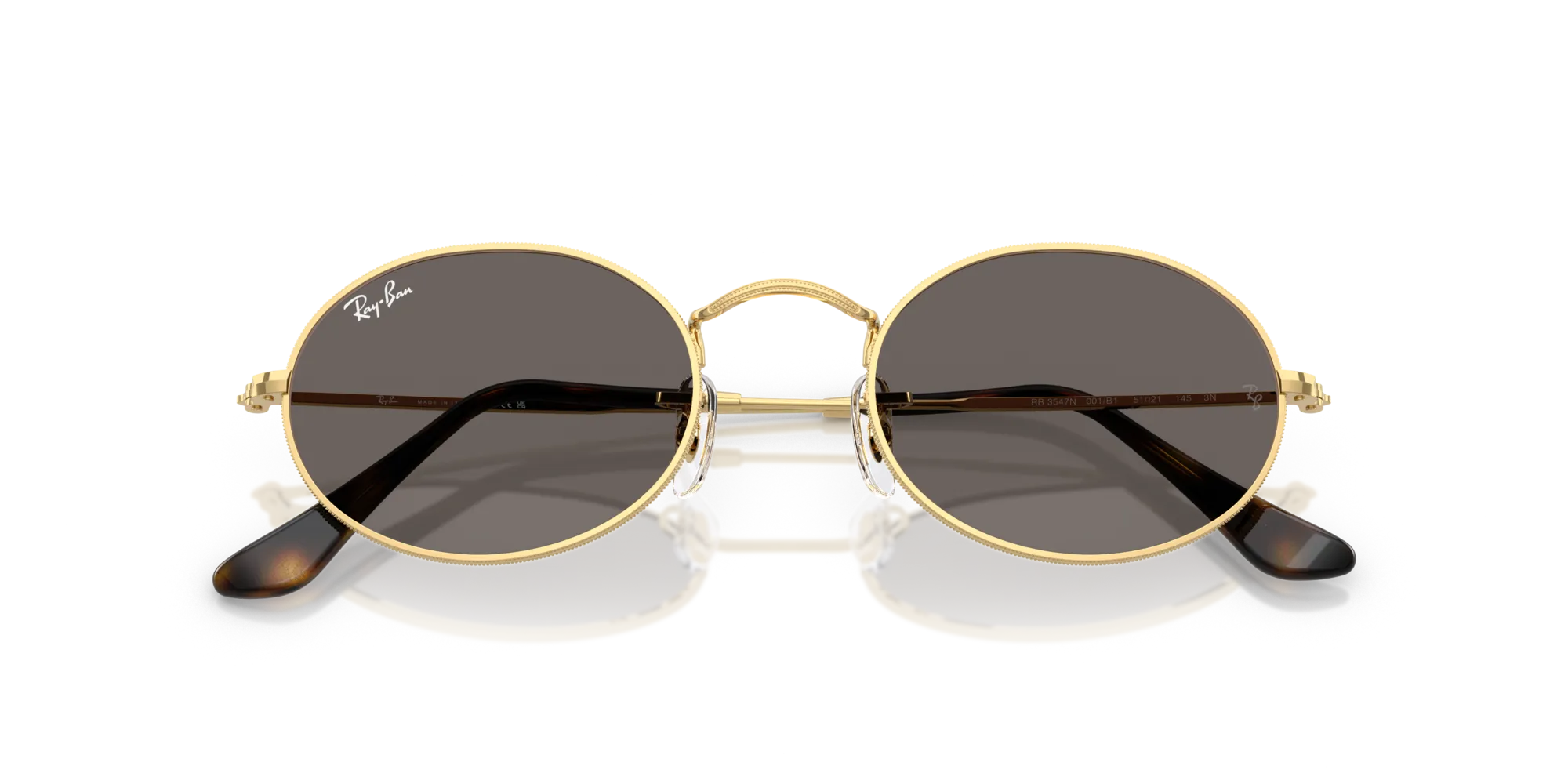 Ray - Ban RB3547N OVAL 001/B1 Occhiali da sole Metallo Oro Grigio Rotonda Normale - immagine 2