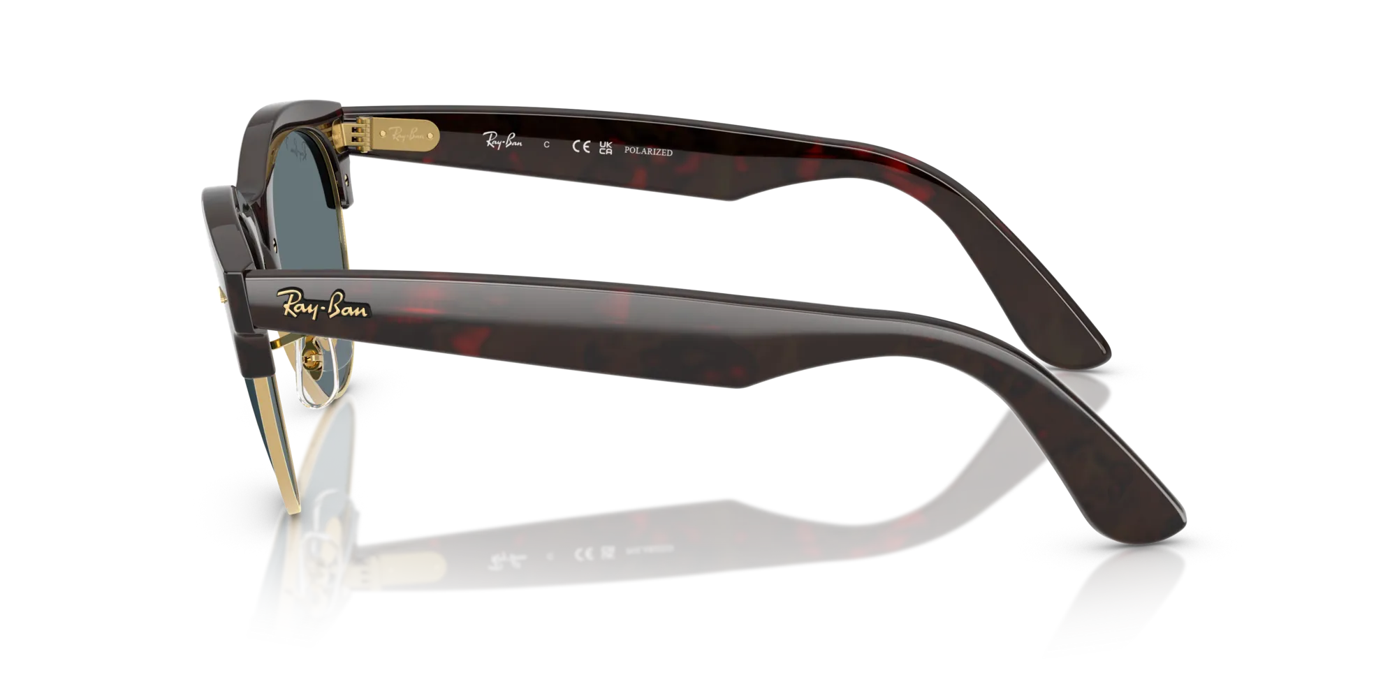Ray - Ban RB2341 CLUBMASTER WAY 990/3R Occhiali da sole Acetato Havana Blu Squadrata Polarizzata - immagine 4
