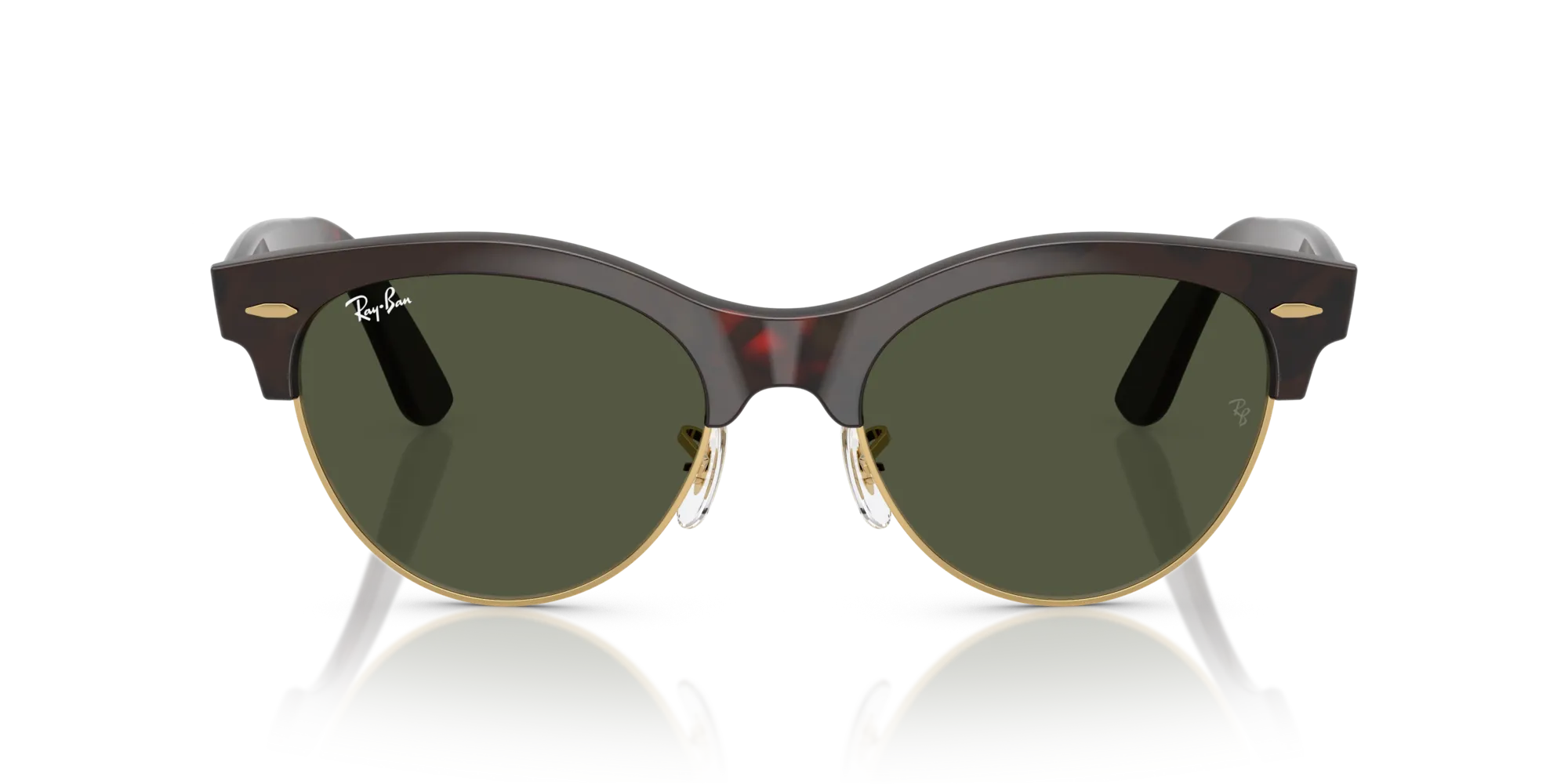 Ray - Ban RB2341 CLUBMASTER WAY 990/31 Occhiali da sole Acetato Havana Verde Squadrata Normale - immagine 3