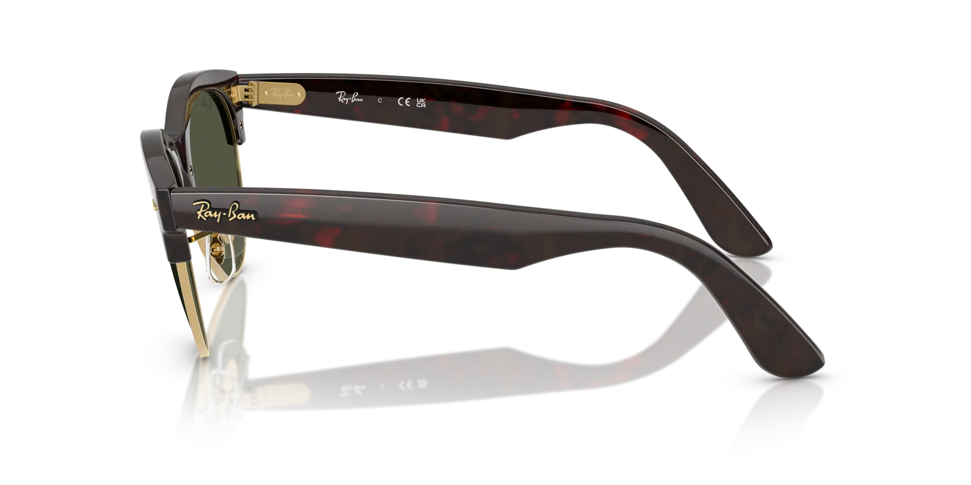 Ray - Ban RB2341 CLUBMASTER WAY 990/31 Occhiali da sole Acetato Havana Verde Squadrata Normale - immagine 4