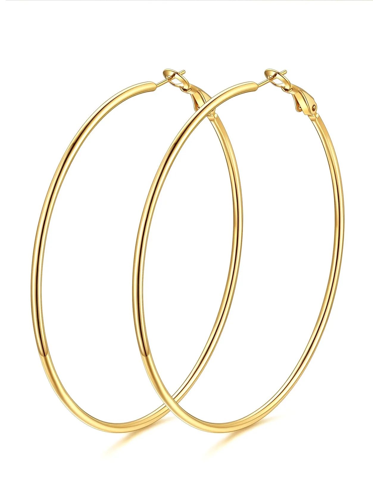 GoldChic Orecchini Cerchio Grande 70mm Oro in Acciaio Inox - immagine 1