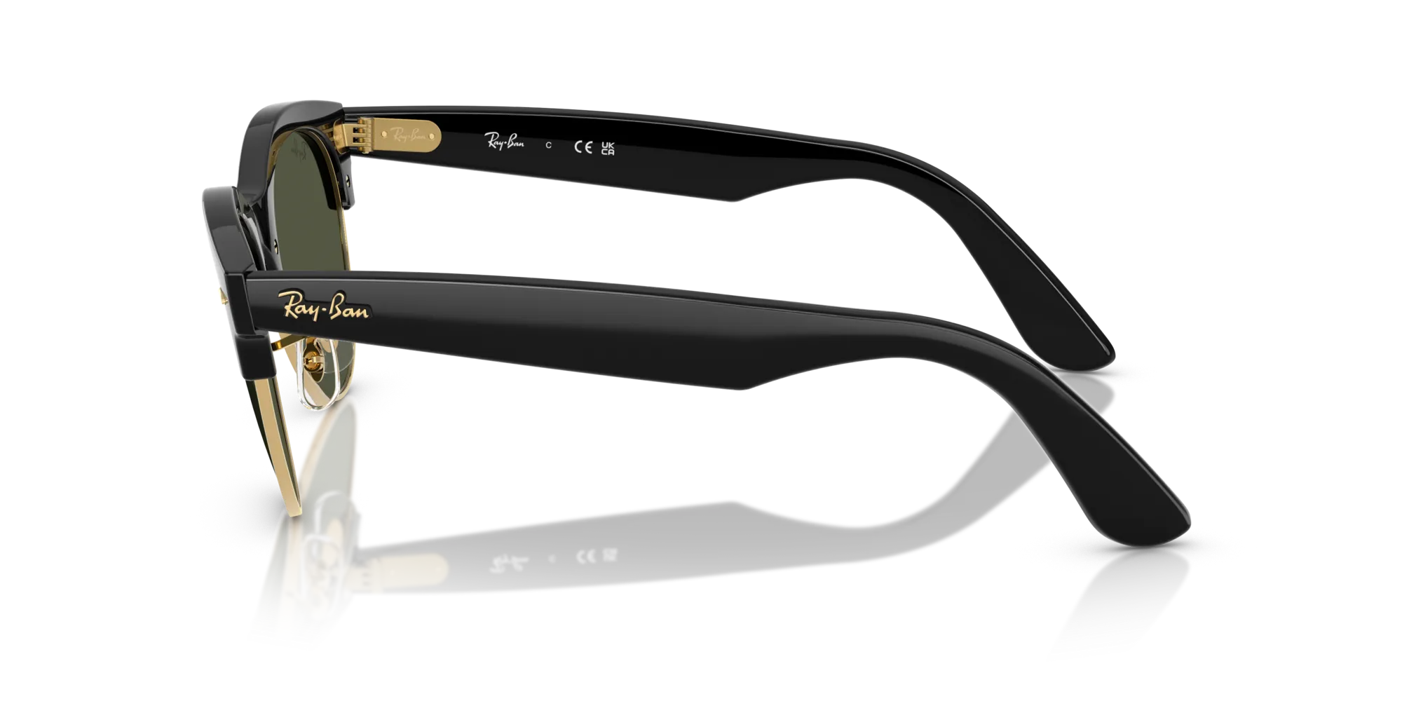 Ray - Ban RB2341 CLUBMASTER WAY 901/31 Occhiali da sole Acetato Nero Verde Squadrata Normale - immagine 4