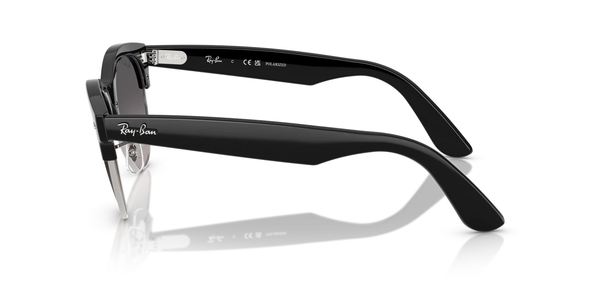 Ray - Ban RB2341 CLUBMASTER WAY 1354M3 Occhiali da sole Acetato Nero Grigio Squadrata Polarizzata Sfumato - immagine 4