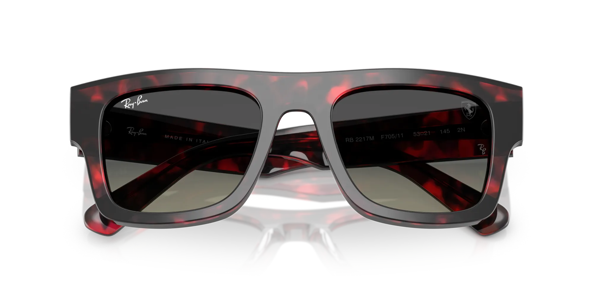 Ray - Ban RB2217M F70511 Occhiali da sole Acetato Tartaruga Grigio Squadrata Normale Sfumato - immagine 2