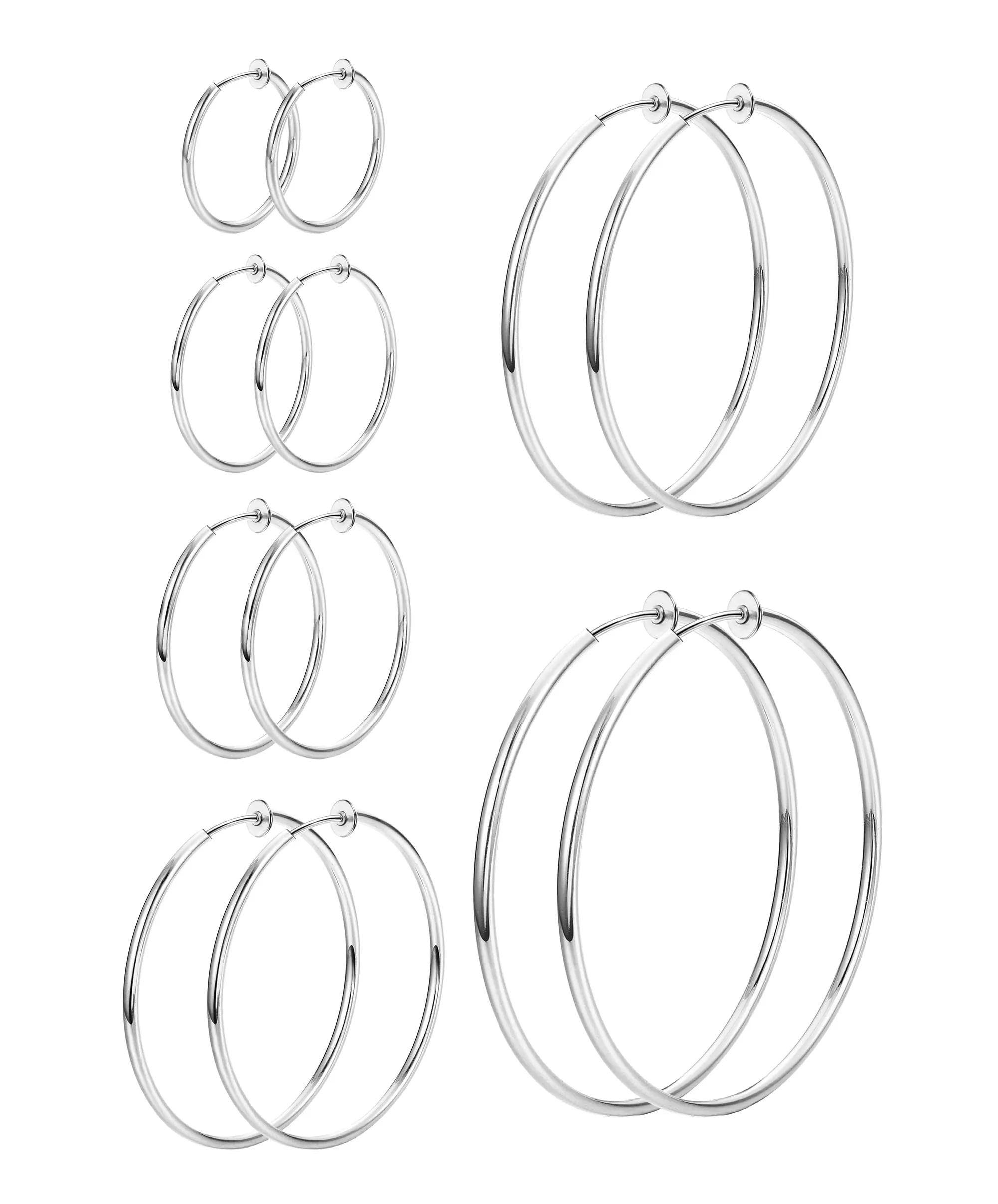 Roheafer Orecchini a Cerchio Clip per Donna senza Piercing - immagine 1