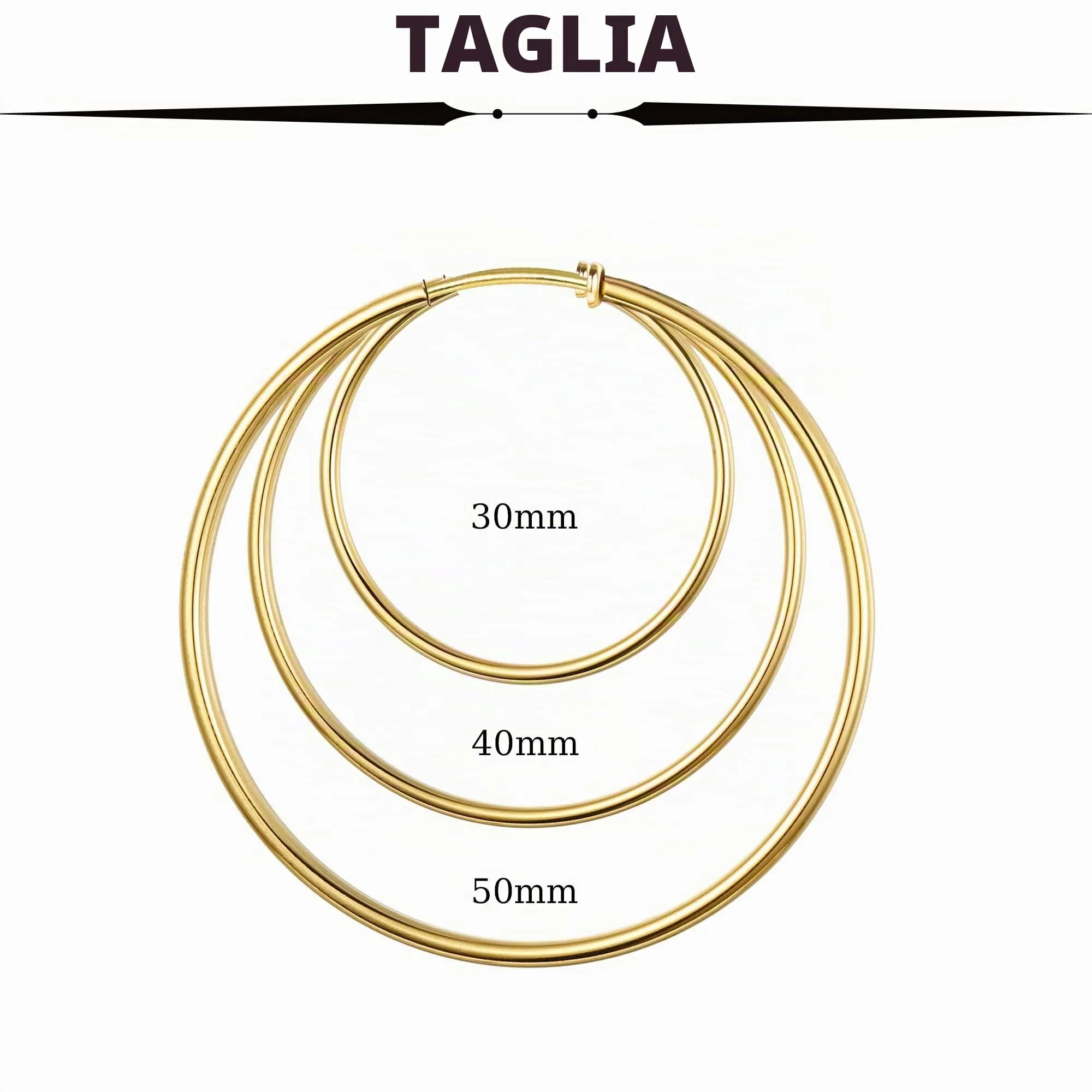 Roheafer Orecchini a Cerchio Clip per Donna senza Piercing - immagine 2