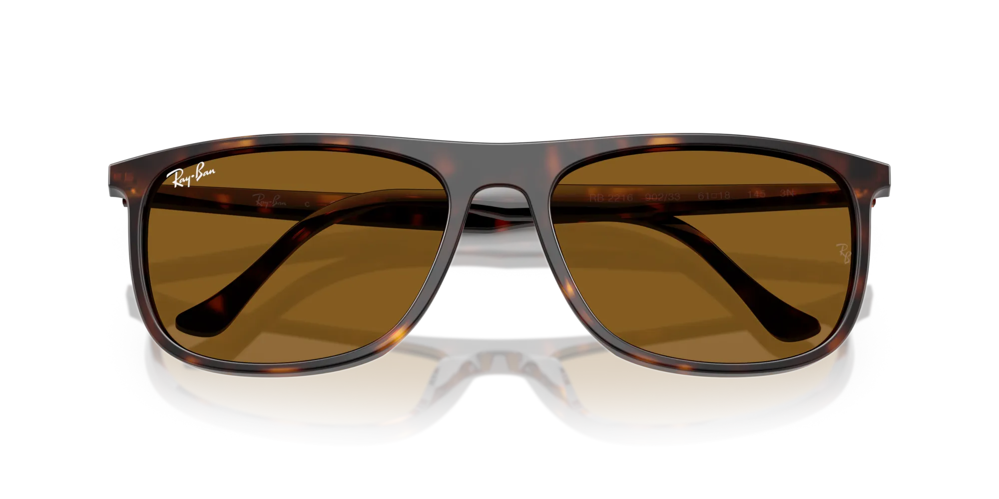 Ray - Ban RB2216 902/33 Occhiali da sole Acetato Tartaruga Marrone Squadrata Normale - immagine 2