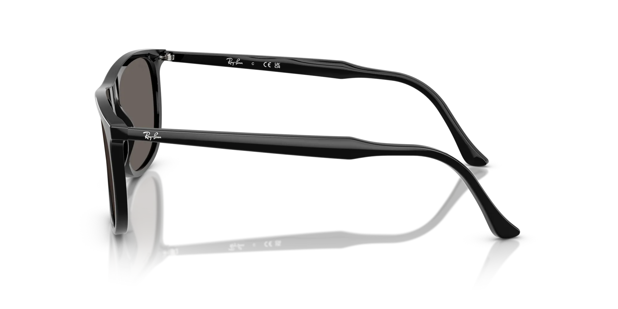 Ray - Ban RB2216 901/B1 Occhiali da sole Acetato Nero Grigio Squadrata Normale - immagine 4