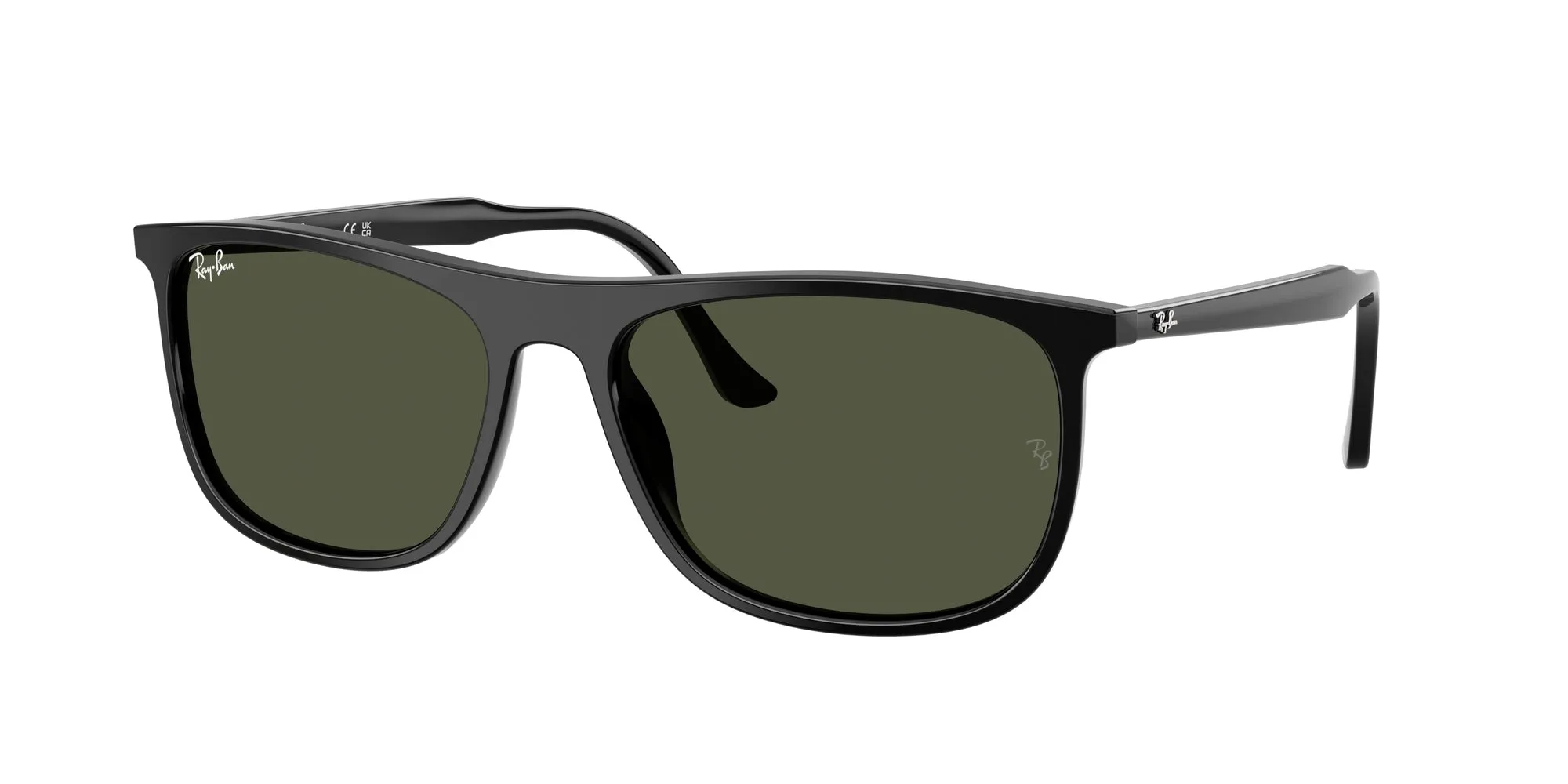 Ray - Ban RB2216 901/31 Occhiali da sole Acetato Nero Verde Squadrata Normale - immagine 1