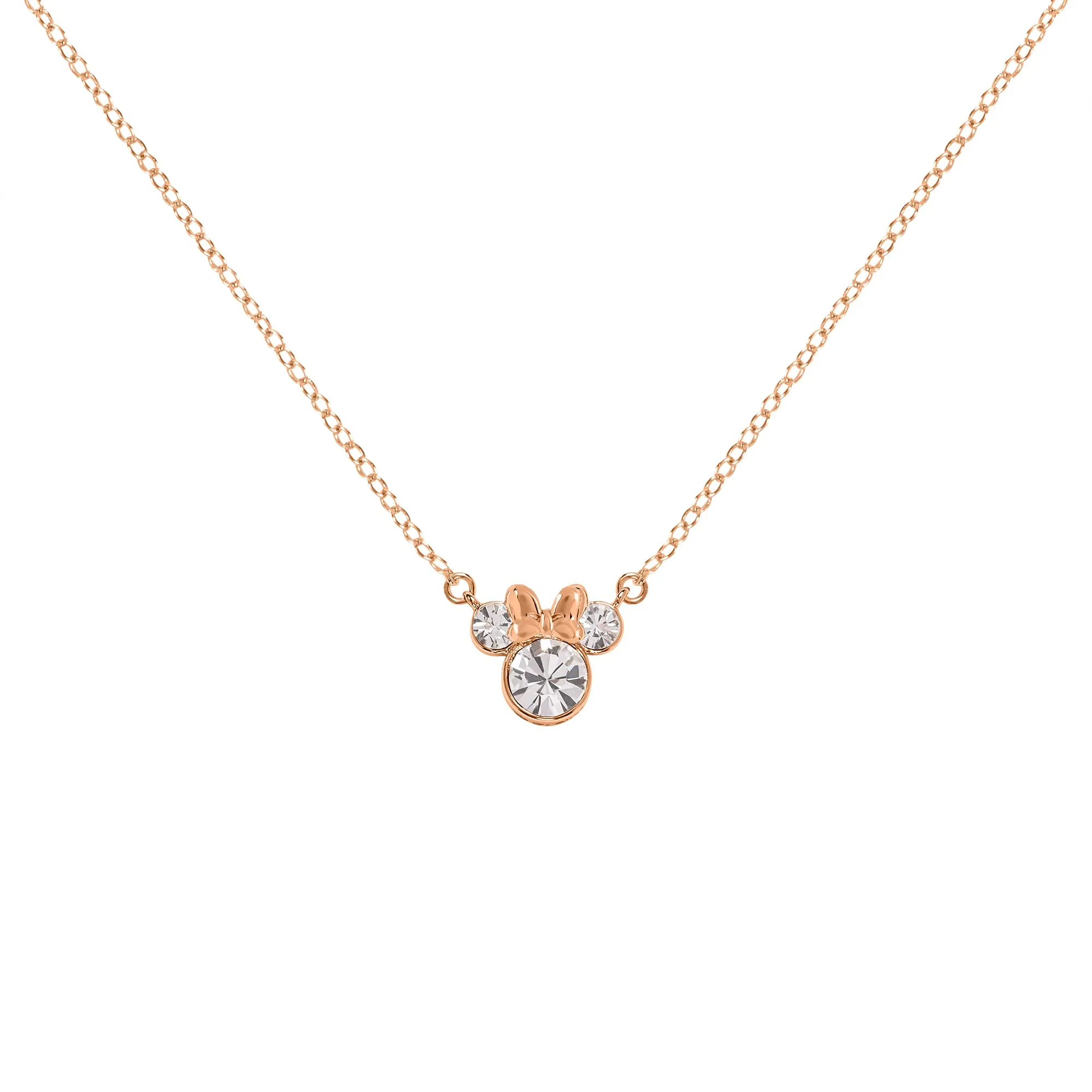 Disney Minnie Mouse - Set di Collana con Pietre cz placcate Due tonalità, Misura Unica, Ottone, Senza Pietre preziose (Minnie Set 3) - immagine 2