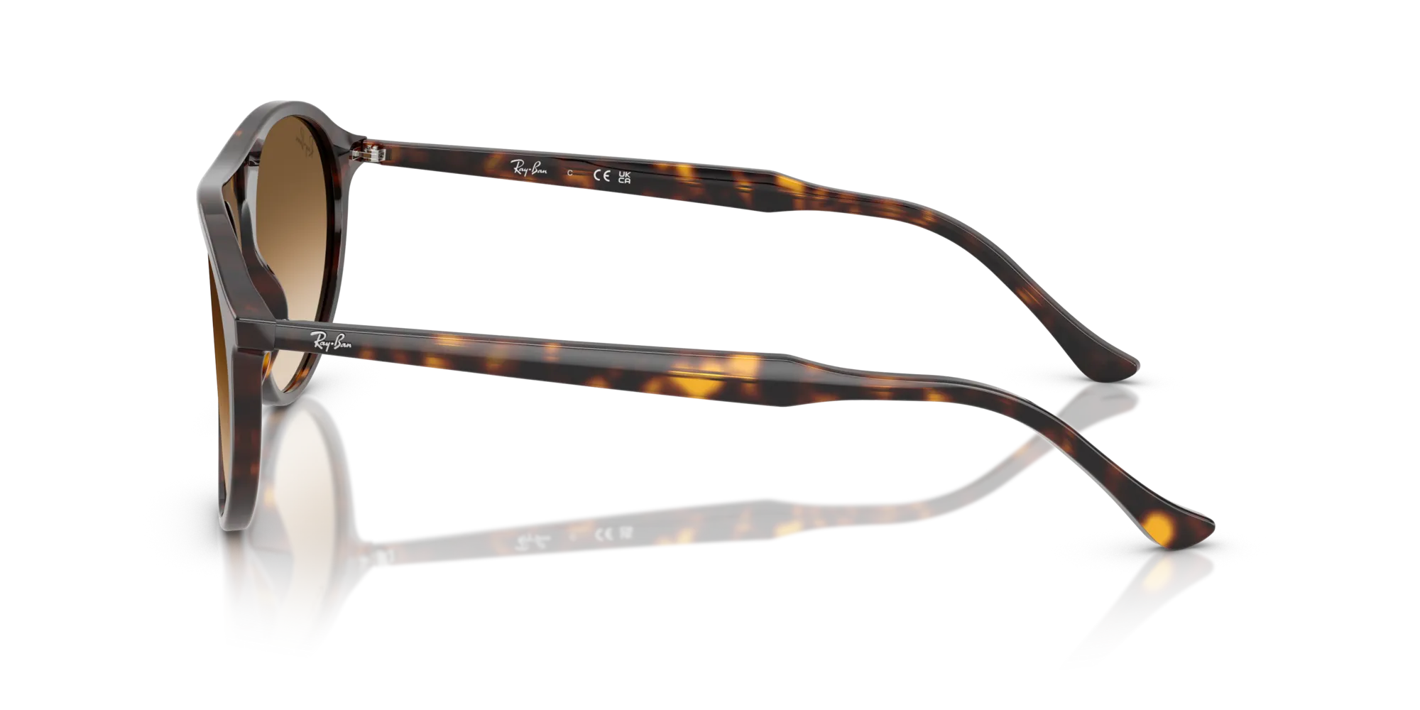 Ray - Ban RB2215 902/51 Occhiali da sole Acetato Tartaruga Marrone Squadrata Normale Sfumato - immagine 4