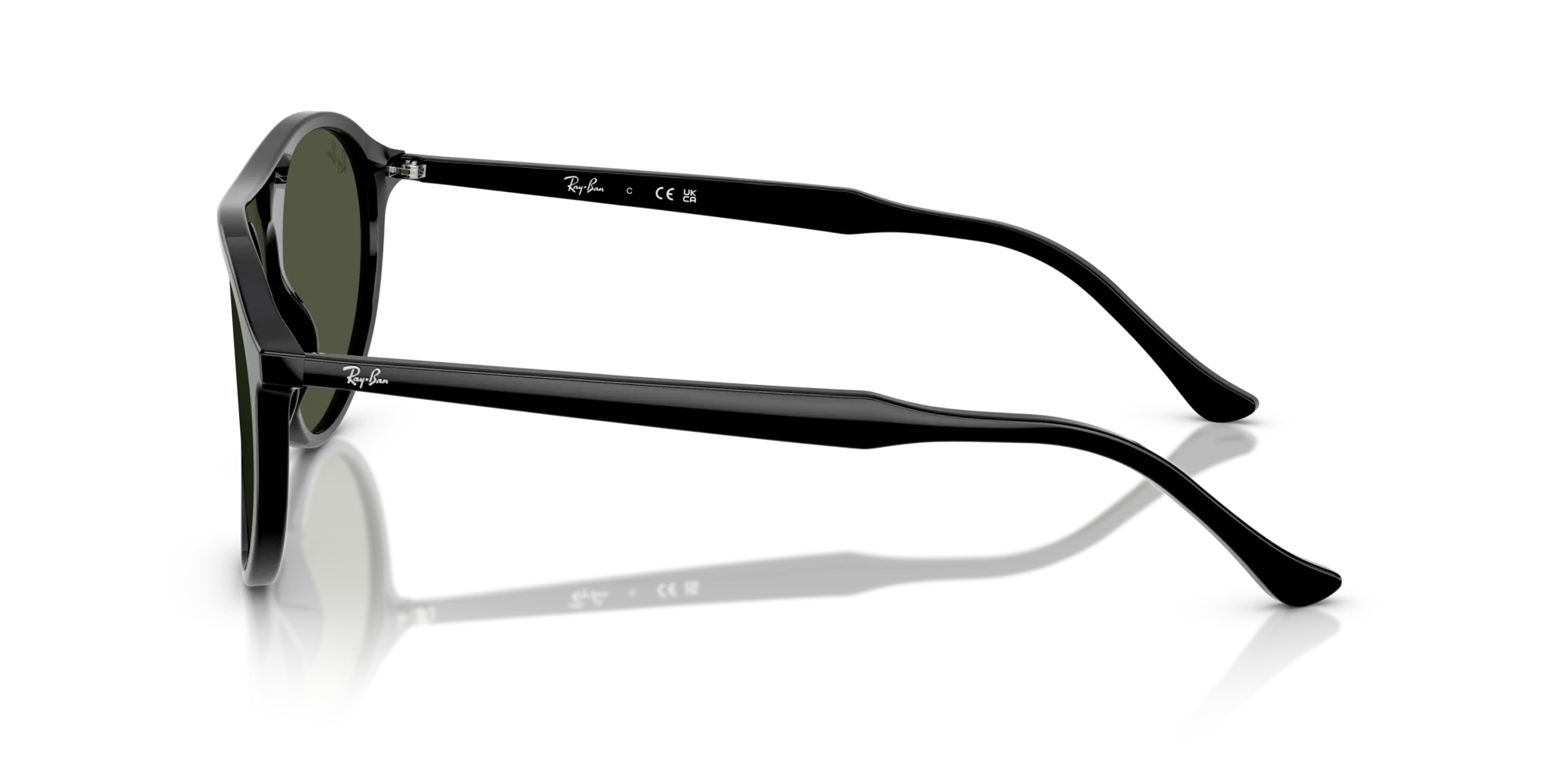 Ray - Ban RB2215 901/31 Occhiali da sole Acetato Nero Verde Squadrata Normale - immagine 4