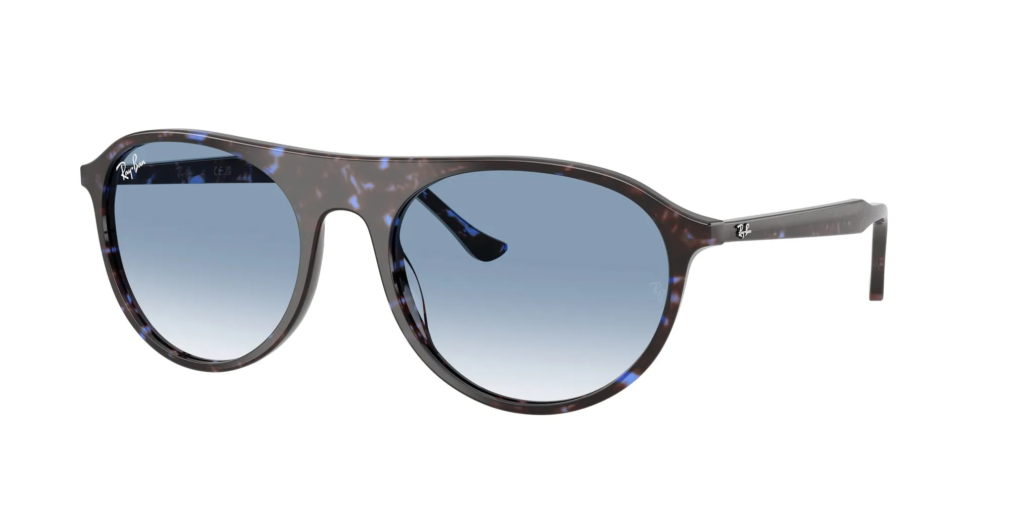 Ray - Ban RB2215 14303F Occhiali da sole Acetato Blu Blu Squadrata Normale Sfumato - immagine 1