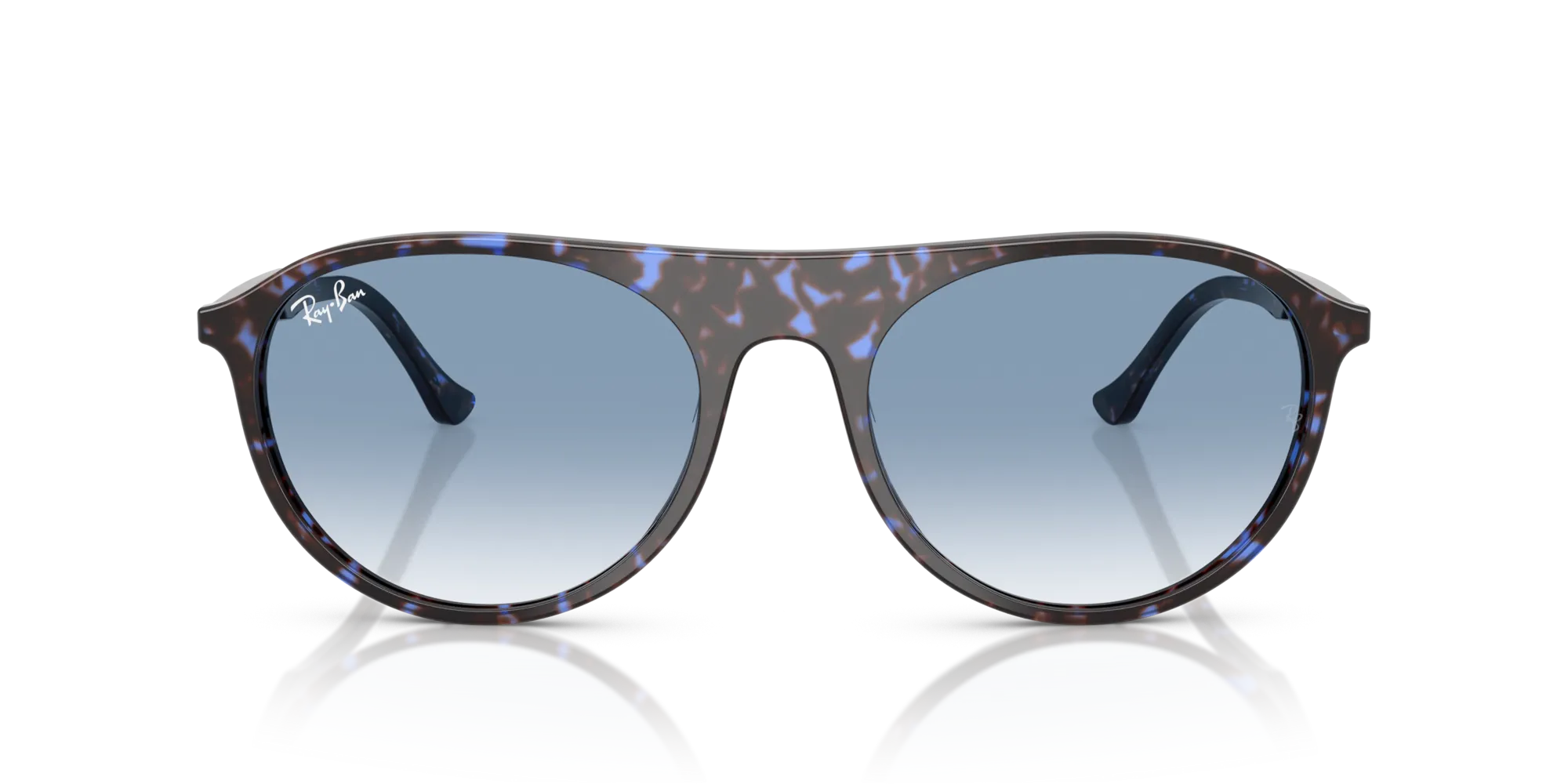 Ray - Ban RB2215 14303F Occhiali da sole Acetato Blu Blu Squadrata Normale Sfumato - immagine 3