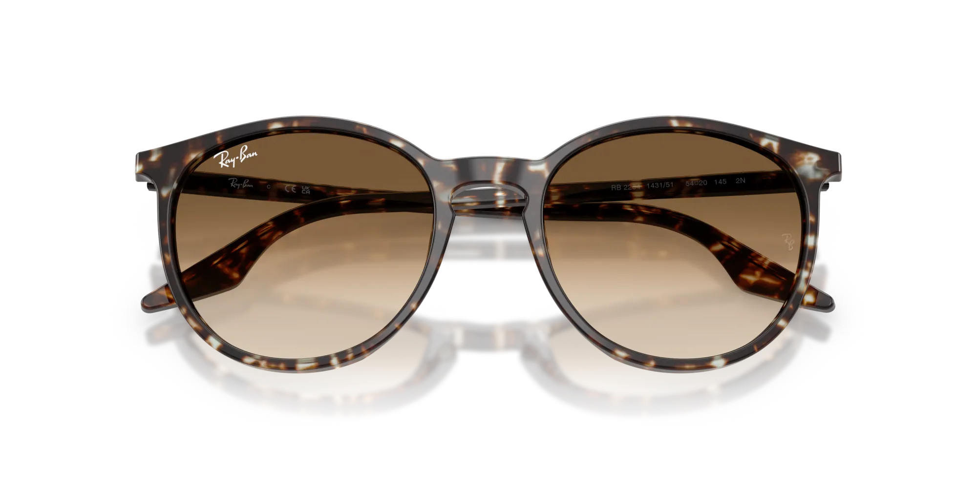 Ray - Ban RB2204 143151 Occhiali da sole Acetato Giallo Marrone Pantos Normale Sfumato - immagine 2