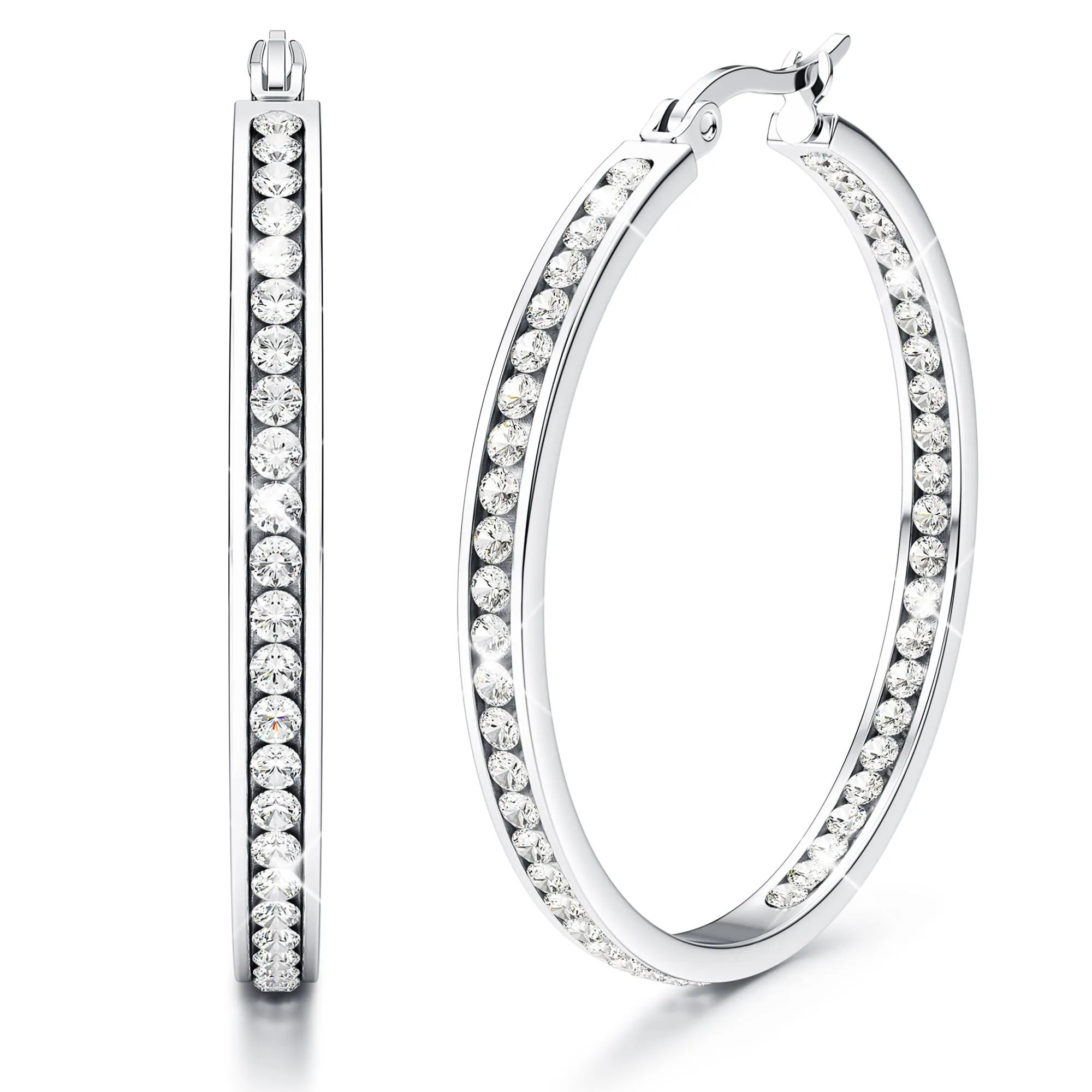 Adramata Orecchini Donna Orecchini Cerchio Zirconia Cubica Orecchino - immagine 1