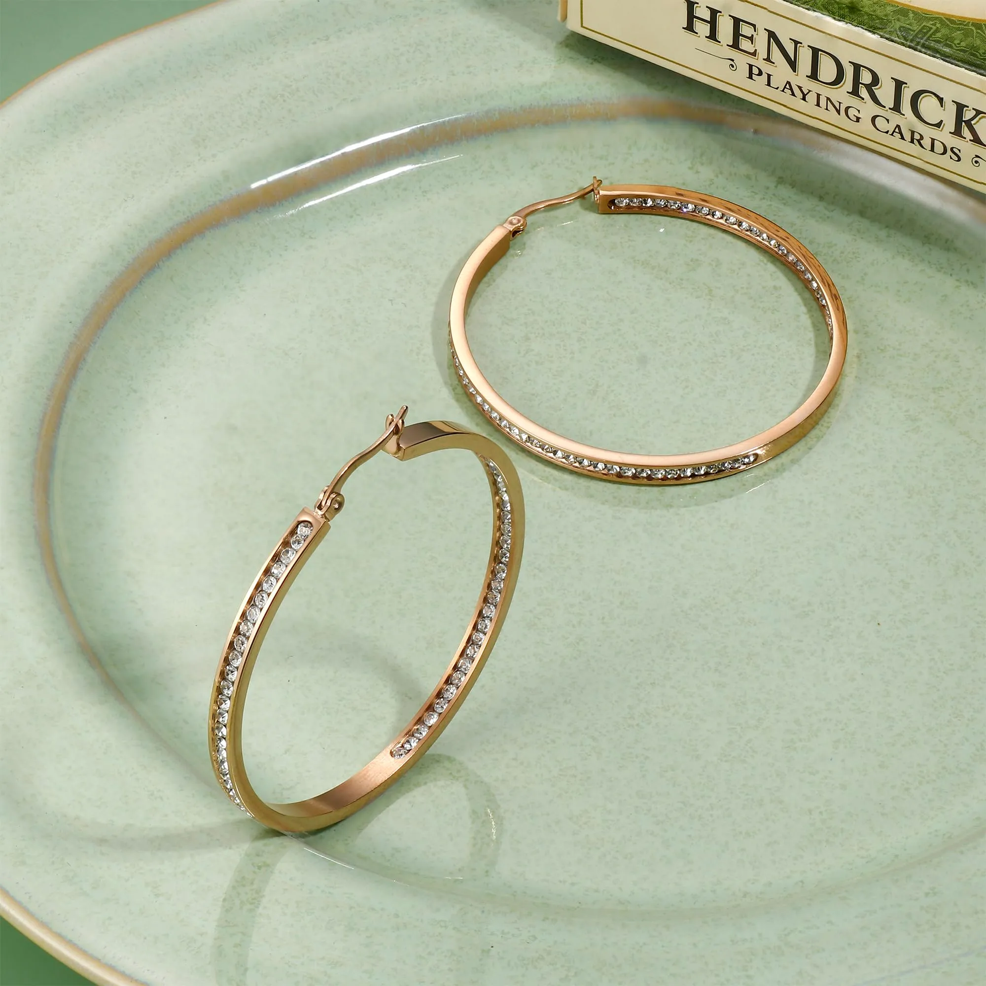 Adramata Orecchini Donna Orecchini Cerchio Zirconia Cubica Orecchino - immagine 7