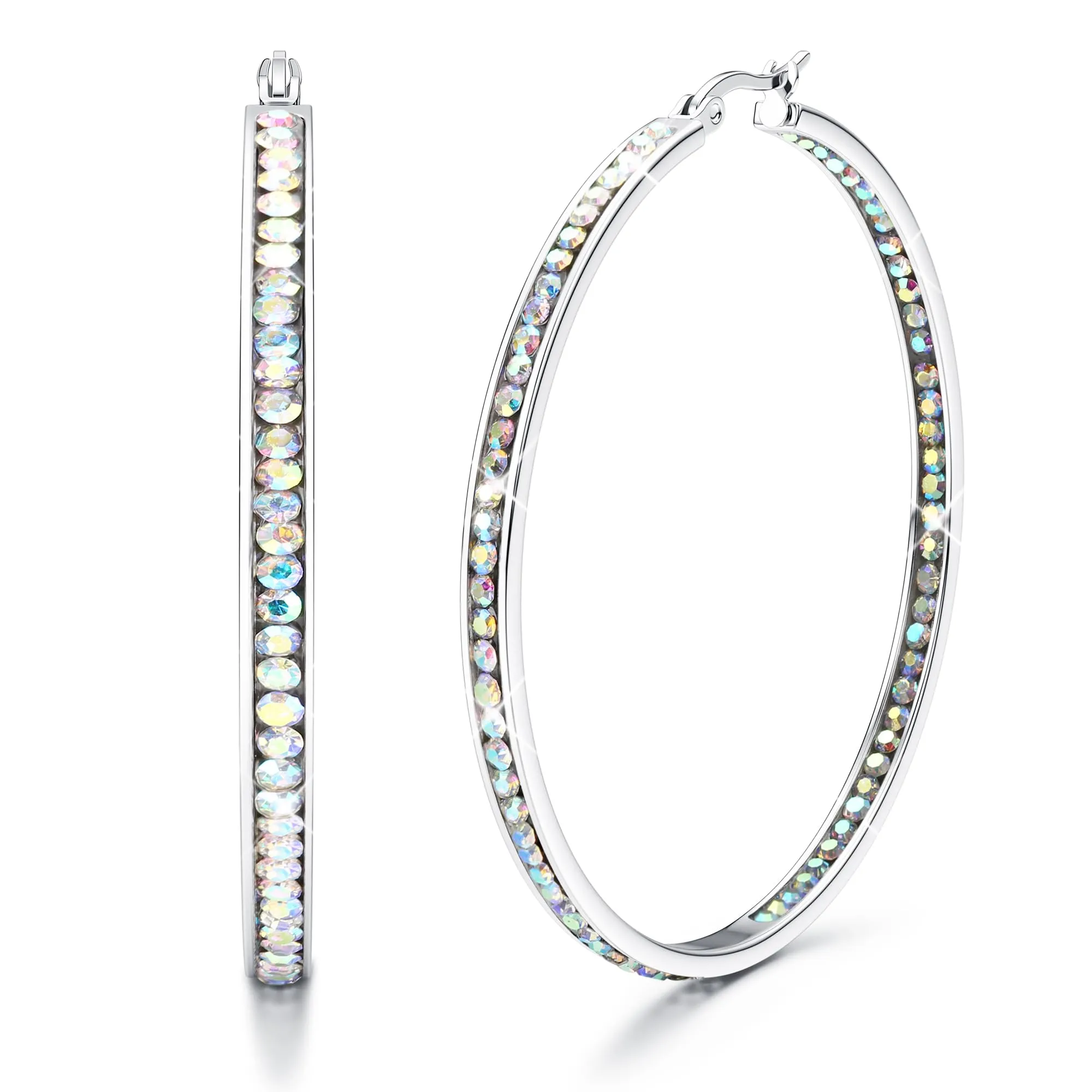 Adramata Orecchini Donna Orecchini Cerchio Zirconia Cubica Orecchino - immagine 1