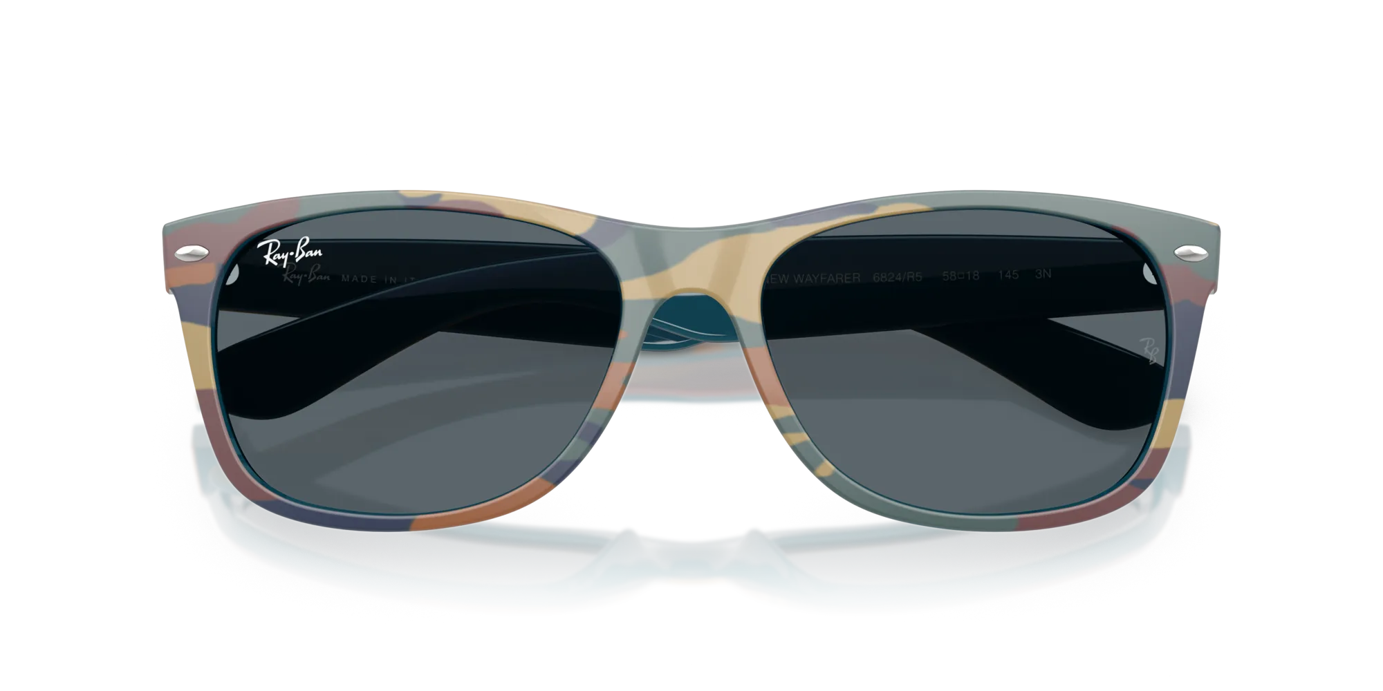 Ray - Ban RB2132 NEW WAYFARER 6824R5 Occhiali da sole Nylon Blu Blu Squadrata Normale - immagine 2