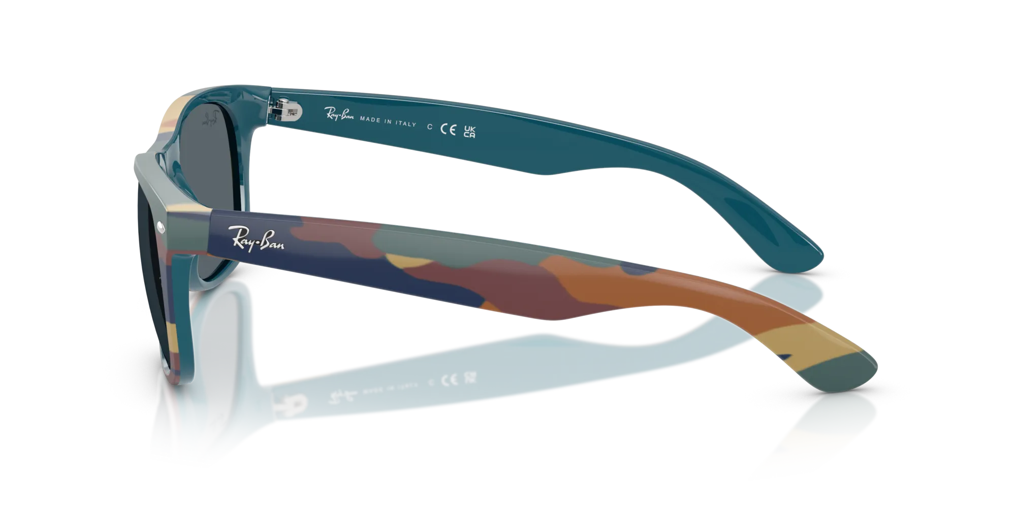Ray - Ban RB2132 NEW WAYFARER 6824R5 Occhiali da sole Nylon Blu Blu Squadrata Normale - immagine 4