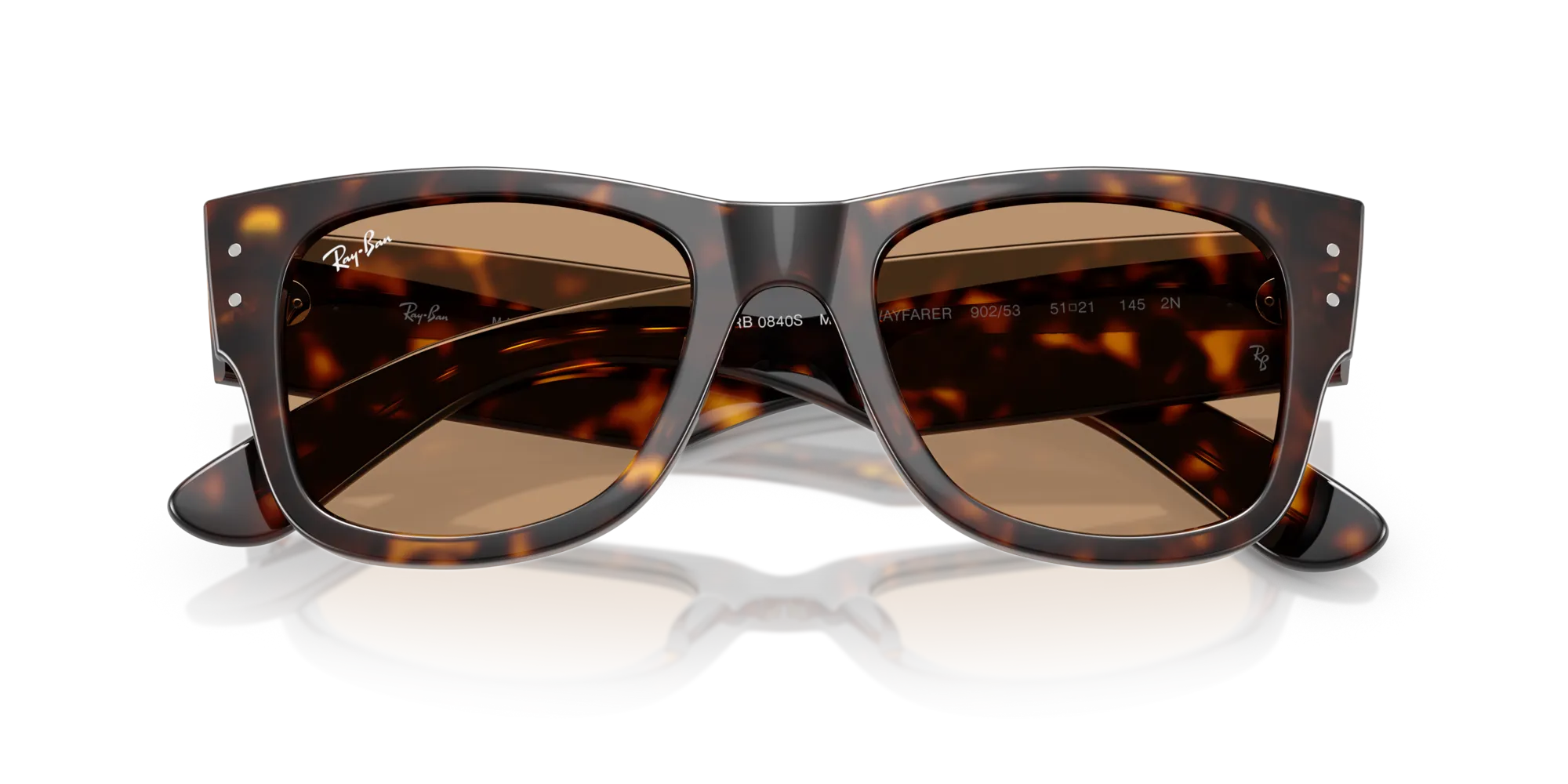 Ray - Ban RB0840S MEGA WAYFARER 902/53 Occhiali da sole Acetato Tartaruga Marrone Squadrata Normale - immagine 2
