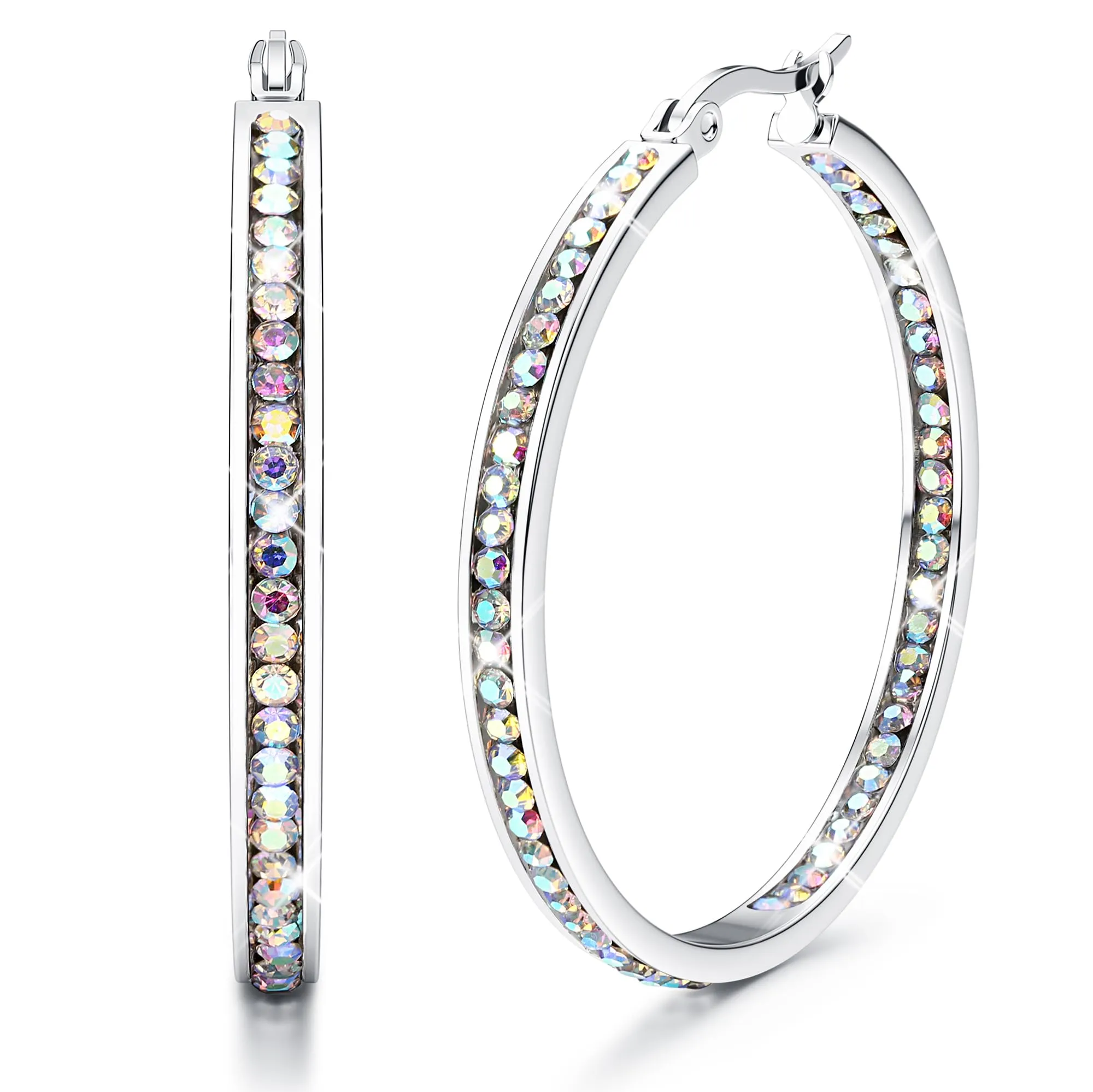 Adramata Orecchini Donna Orecchini Cerchio Zirconia Cubica Orecchino - immagine 1
