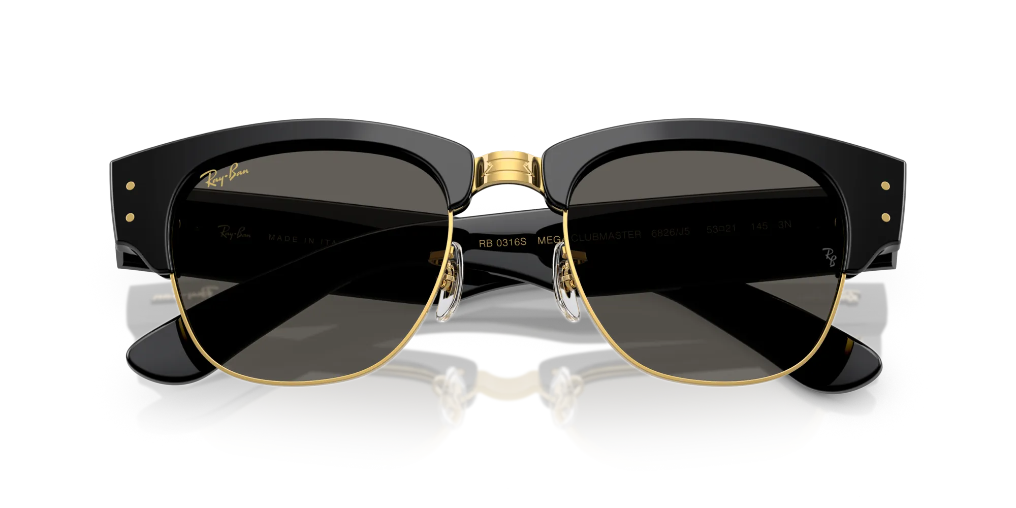 Ray - Ban A$AP ROCKY RB0316S MEGA CLUBMASTER 6826J5 Occhiali da sole Acetato Nero Squadrata Normale - immagine 2