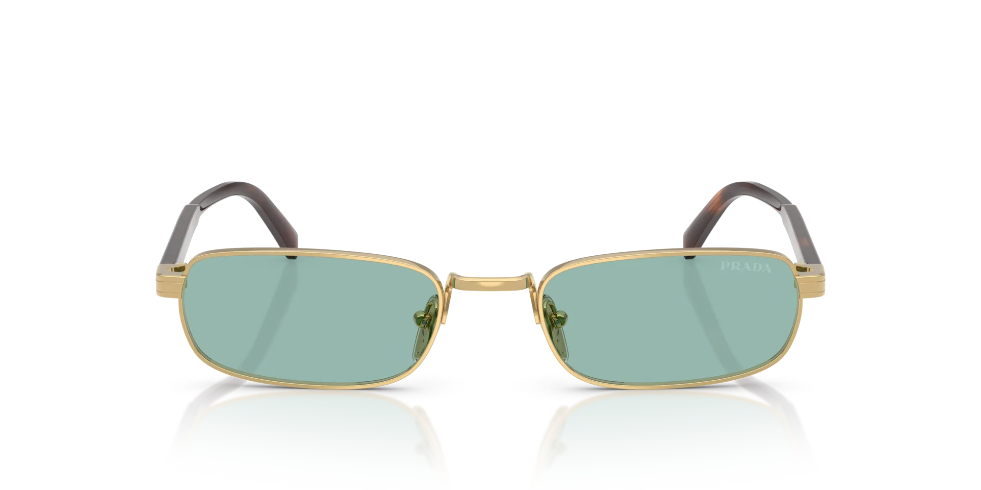Prada PR B54S 5AK40K Occhiali da sole Metallo Oro Verde Squadrata Normale - immagine 3