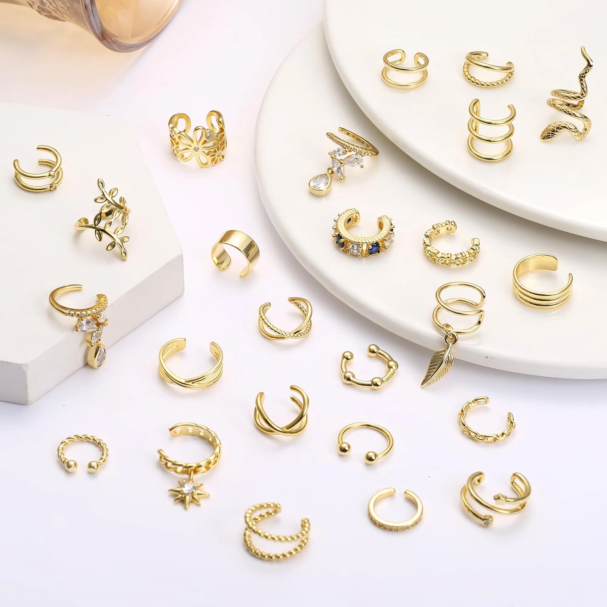 Orazio 25Pcs Orecchio Clip Helix Orecchio Non Piercing Orecchini Cerchio - immagine 5