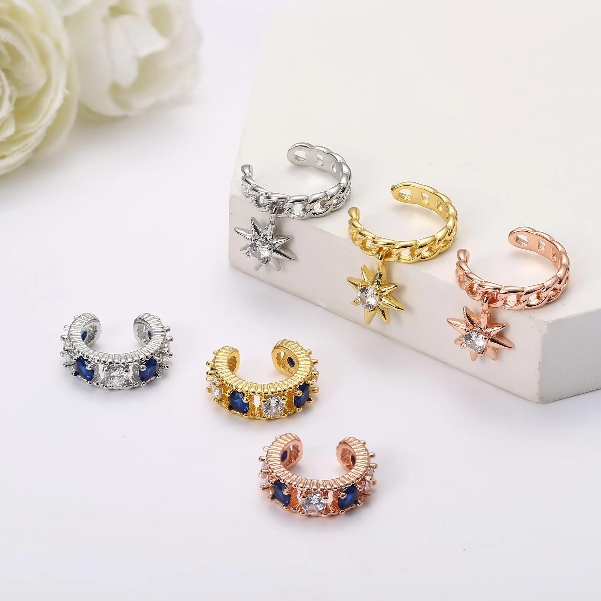Orazio 25Pcs Orecchio Clip Helix Orecchio Non Piercing Orecchini Cerchio - immagine 6