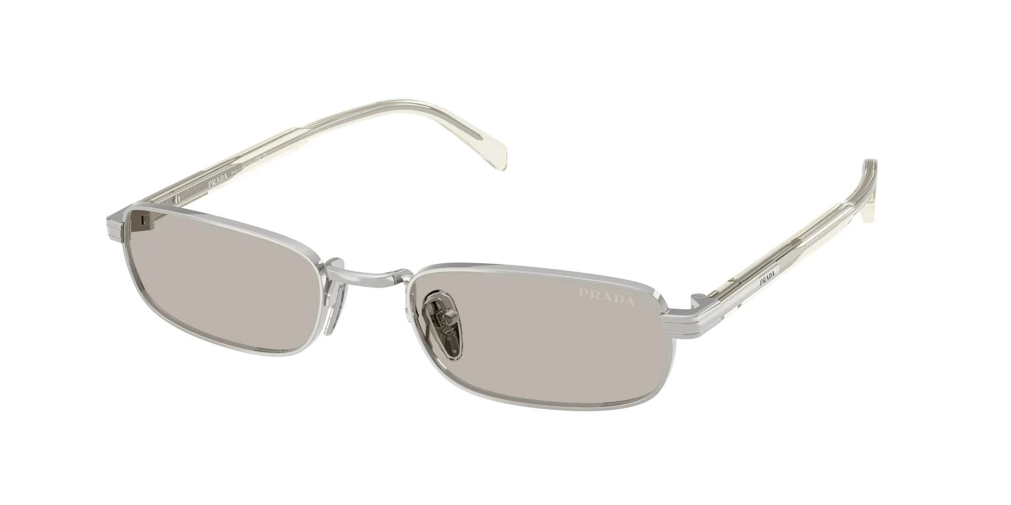 Prada PR B54S 1BC30P Occhiali da sole Metallo Argento Marrone Squadrata Normale - immagine 1
