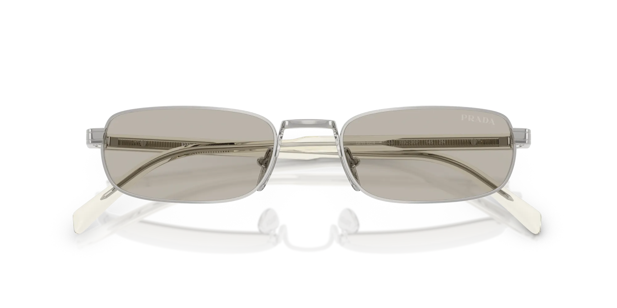 Prada PR B54S 1BC30P Occhiali da sole Metallo Argento Marrone Squadrata Normale - immagine 2