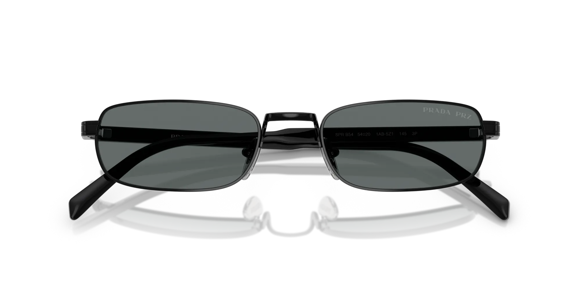 Prada PR B54S 1AB5Z1 Occhiali da sole Metallo Nero Grigio Squadrata Polarizzata - immagine 2