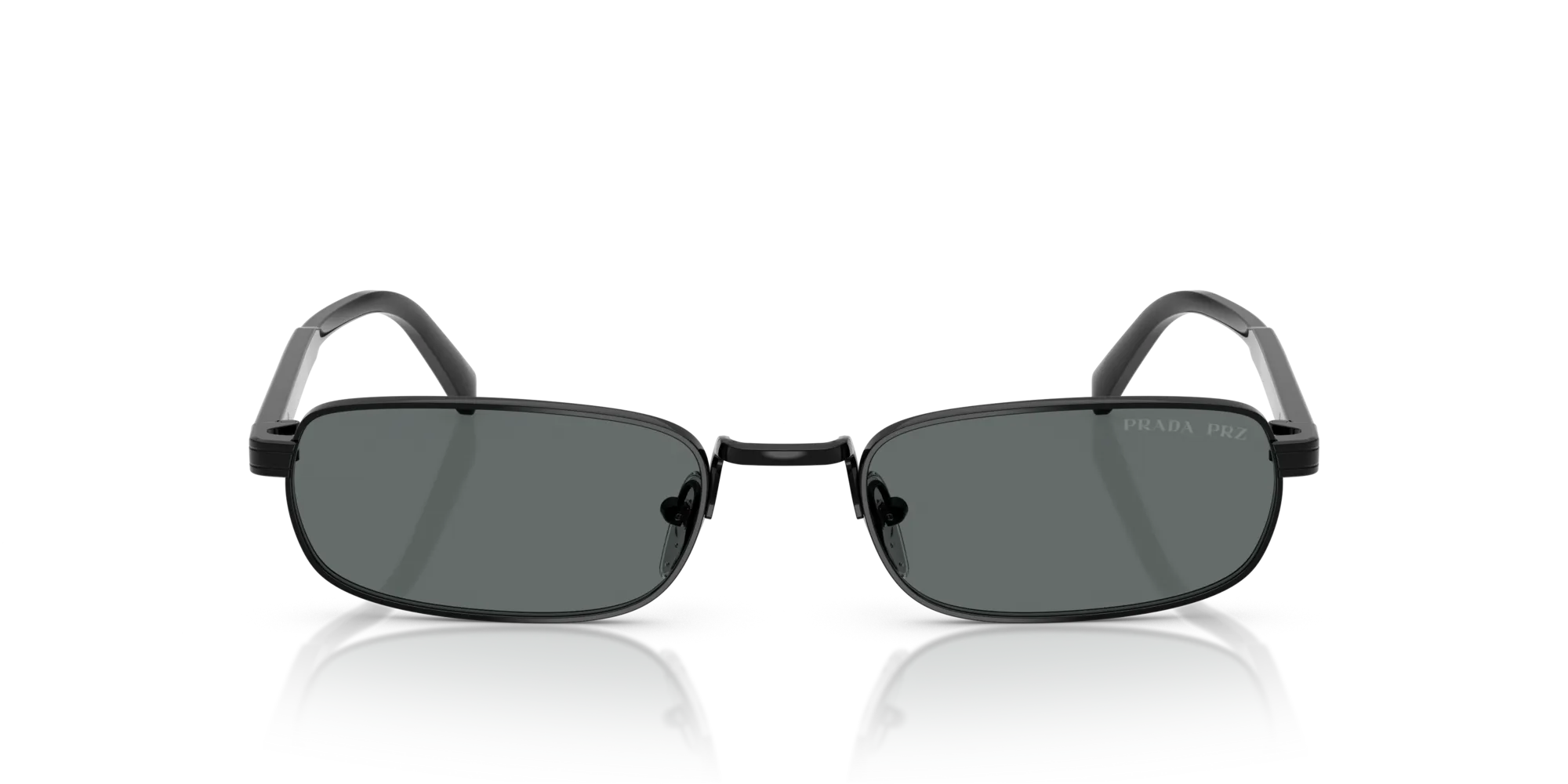 Prada PR B54S 1AB5Z1 Occhiali da sole Metallo Nero Grigio Squadrata Polarizzata - immagine 3