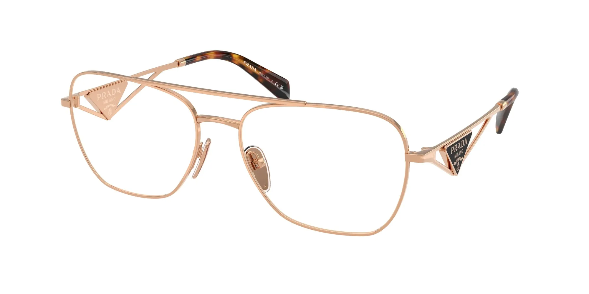 Prada PR B50V SVF1O1 Montature da vista Acciaio Oro Pilot Normale - immagine 1