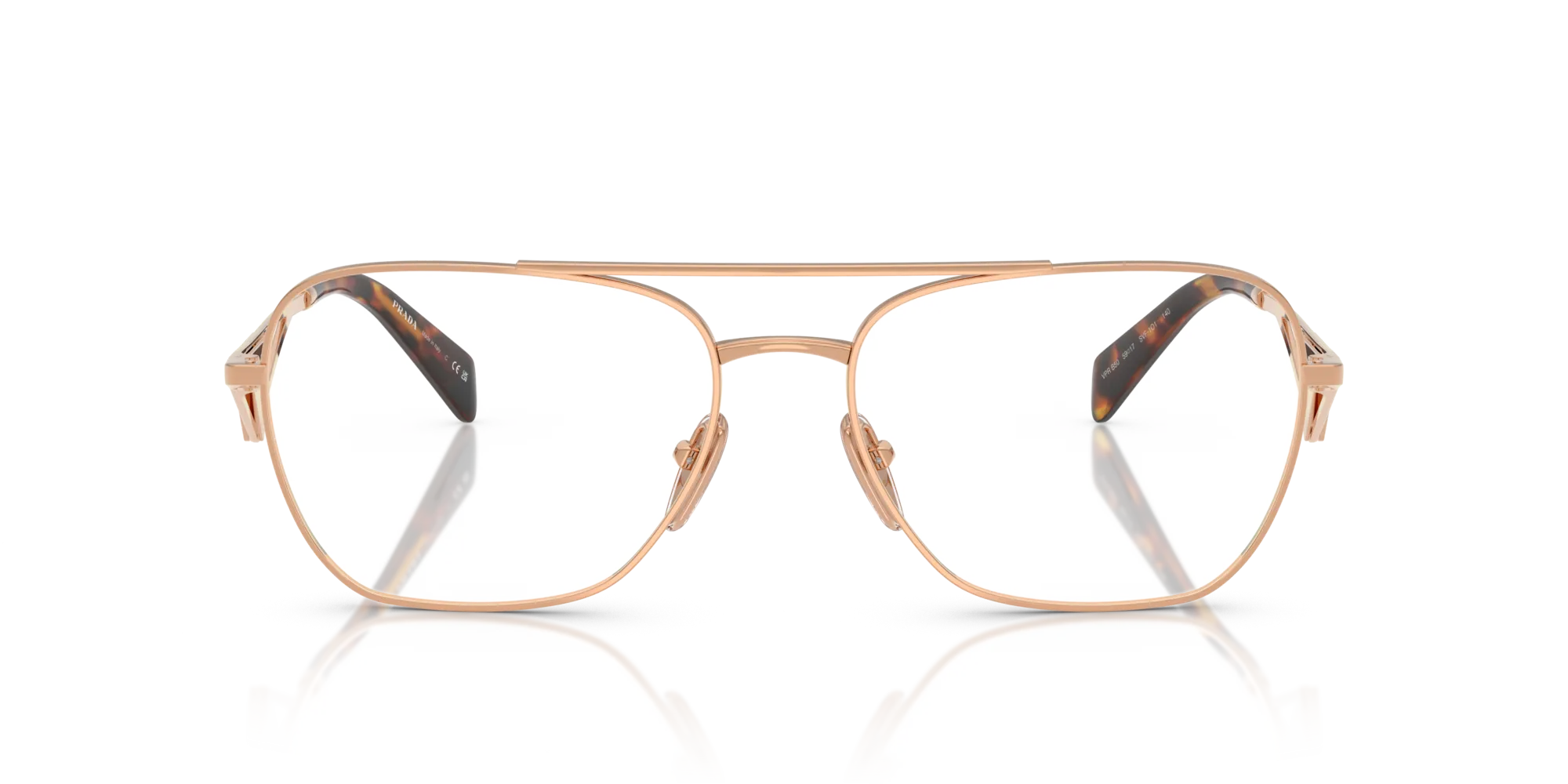 Prada PR B50V SVF1O1 Montature da vista Acciaio Oro Pilot Normale - immagine 3