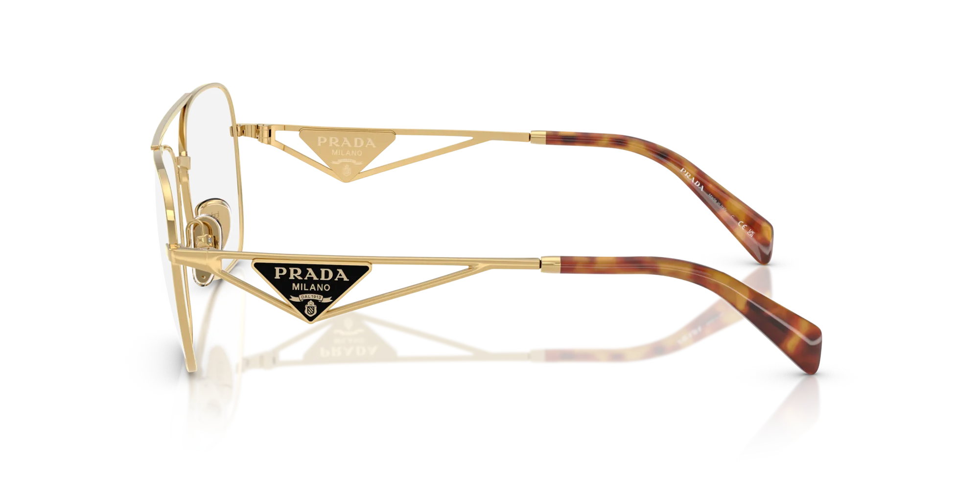 Prada PR B50V 5AK1O1 Montature da vista Acciaio Oro Pilot Normale - immagine 4
