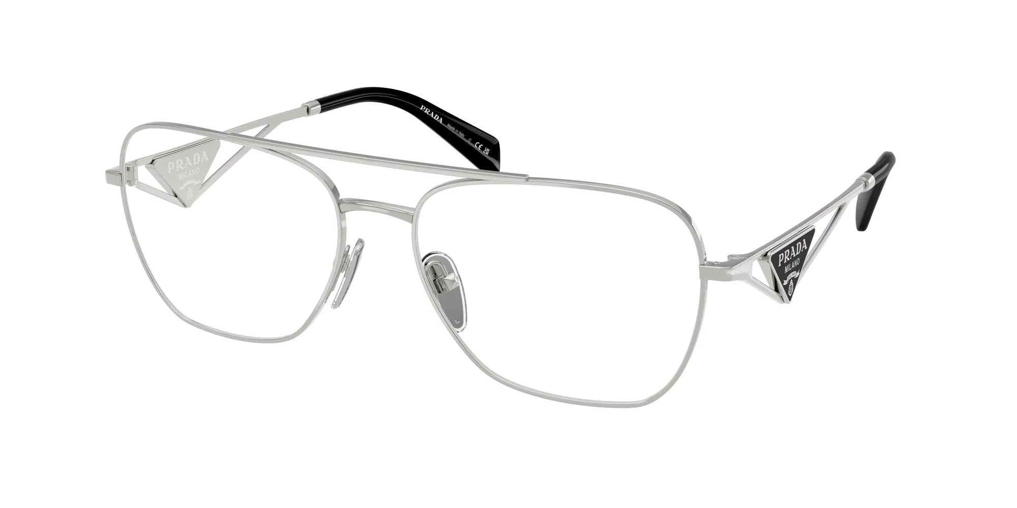 Prada PR B50V 1BC1O1 Montature da vista Acciaio Argento Pilot Normale - immagine 1