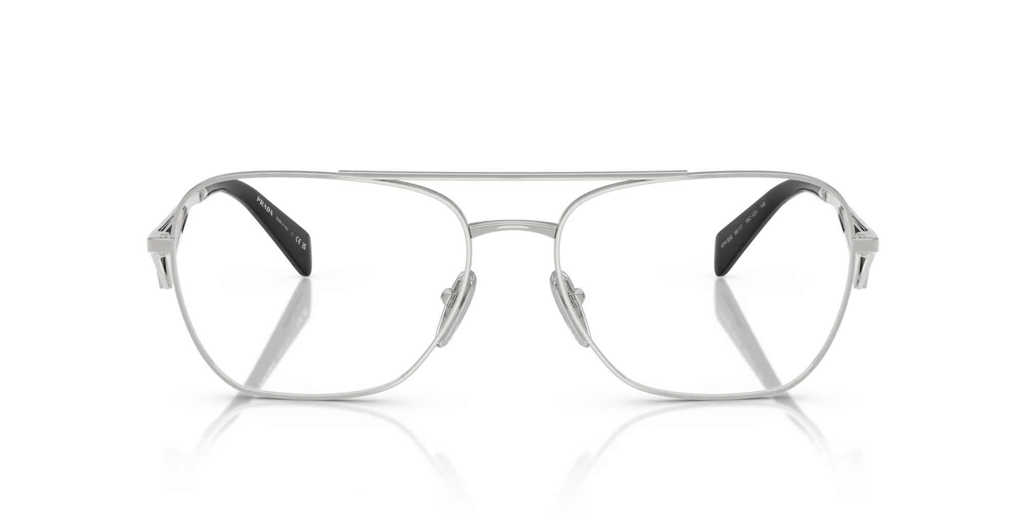 Prada PR B50V 1BC1O1 Montature da vista Acciaio Argento Pilot Normale - immagine 3