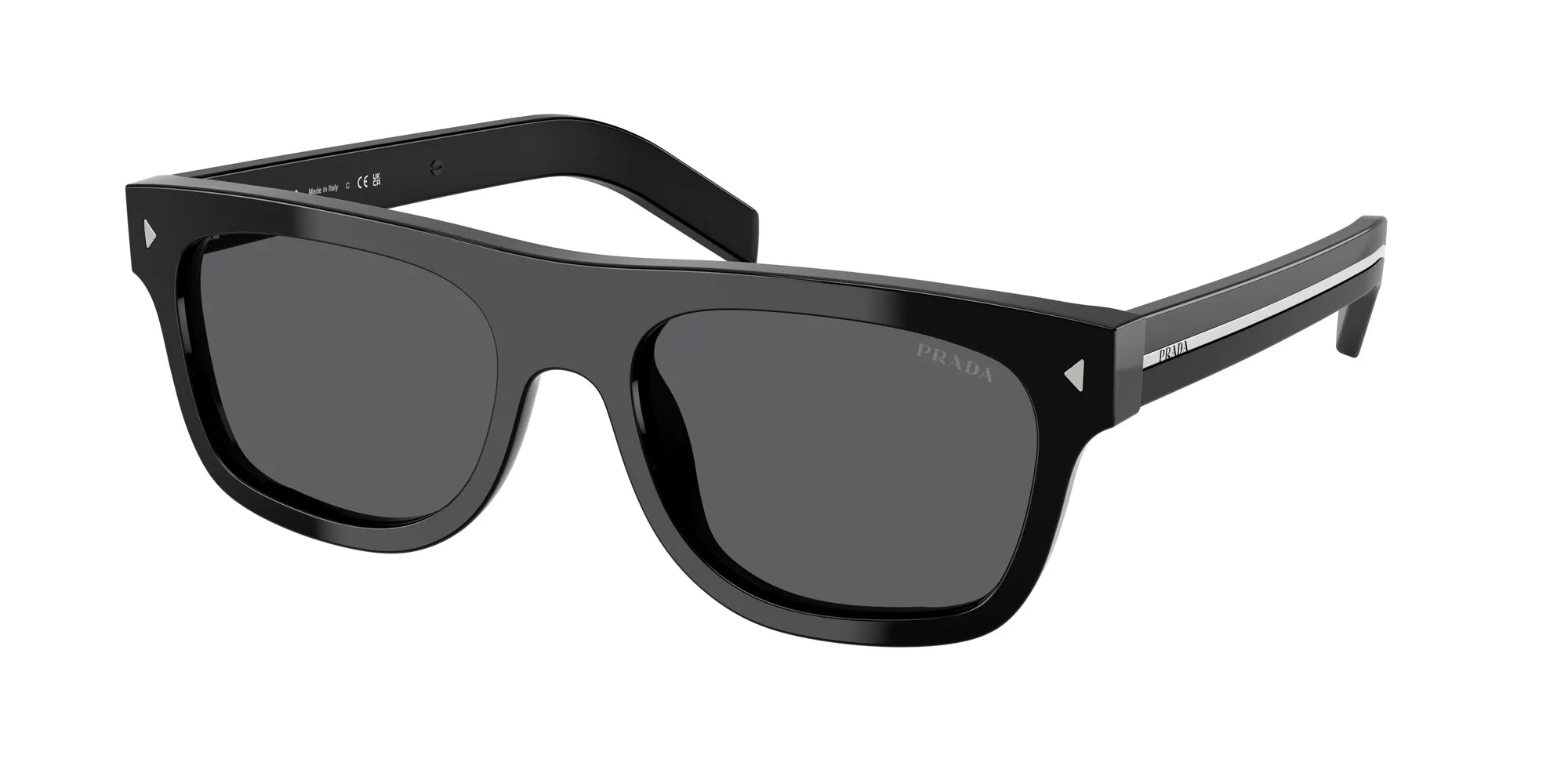 Prada PR B12S 16K731 Occhiali da sole Acetato Nero Grigio Pillow Normale - immagine 1